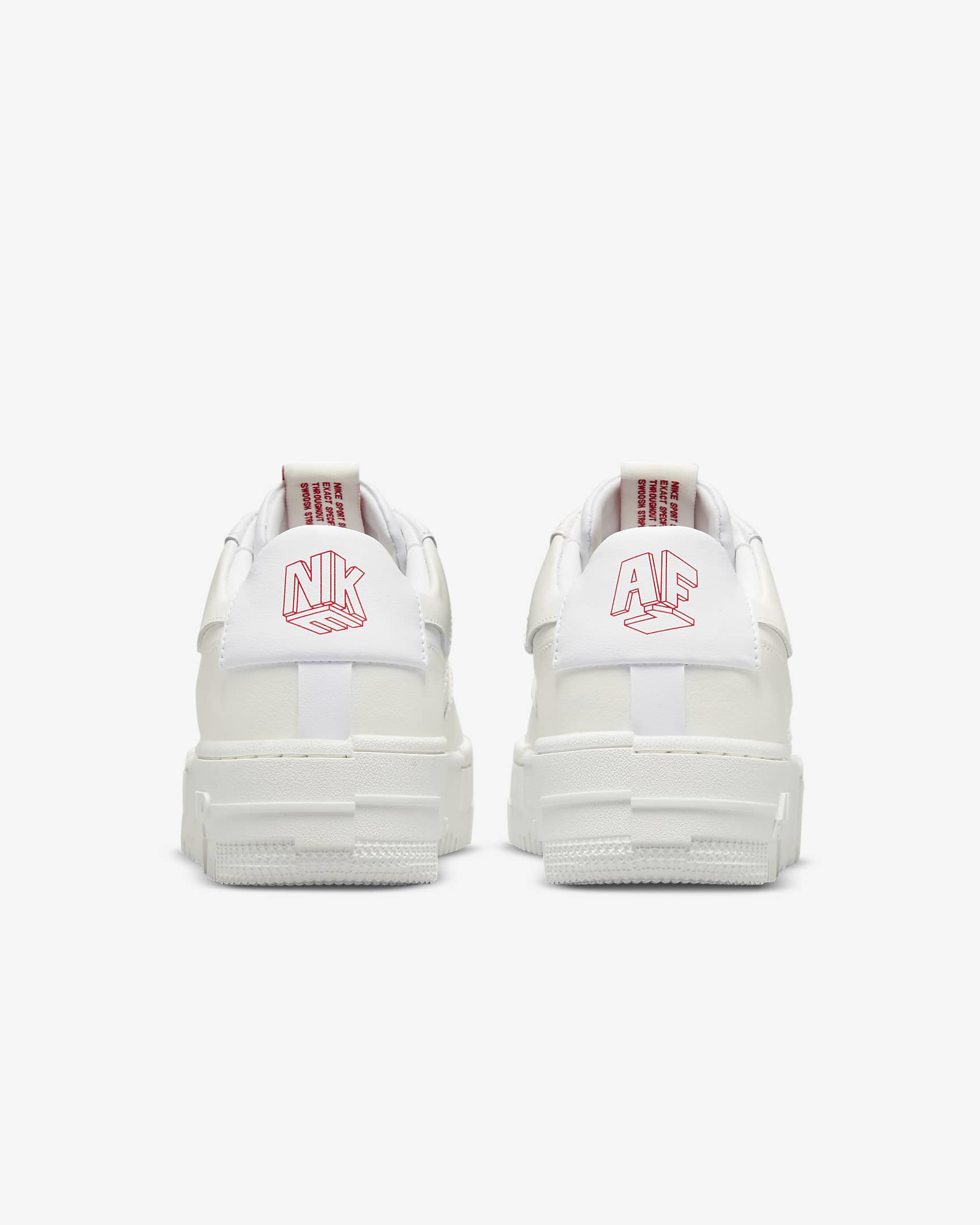 Nike Air Force 1 Pixel 女鞋 - 白色/University Red/Summit White/Summit White