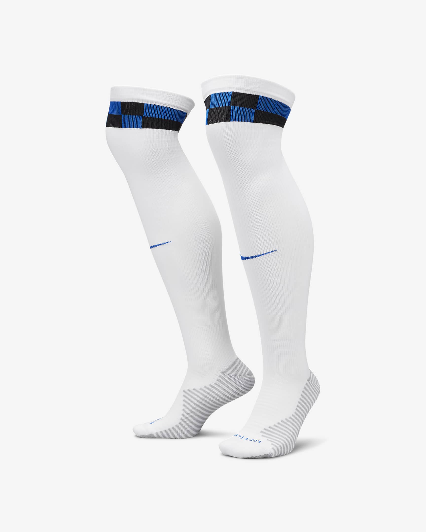 Inter Milan Strike Home/Away Knee-high Football Socks - White/Lyon Blue