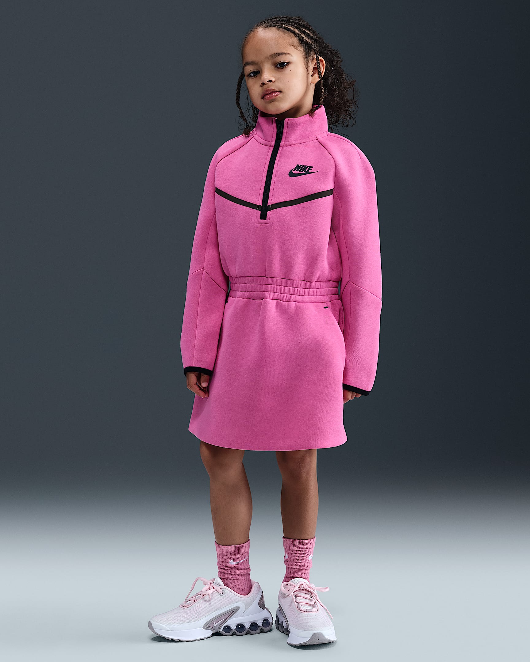 Nike Tech Fleece Little Kids' Dress - Playful Pink