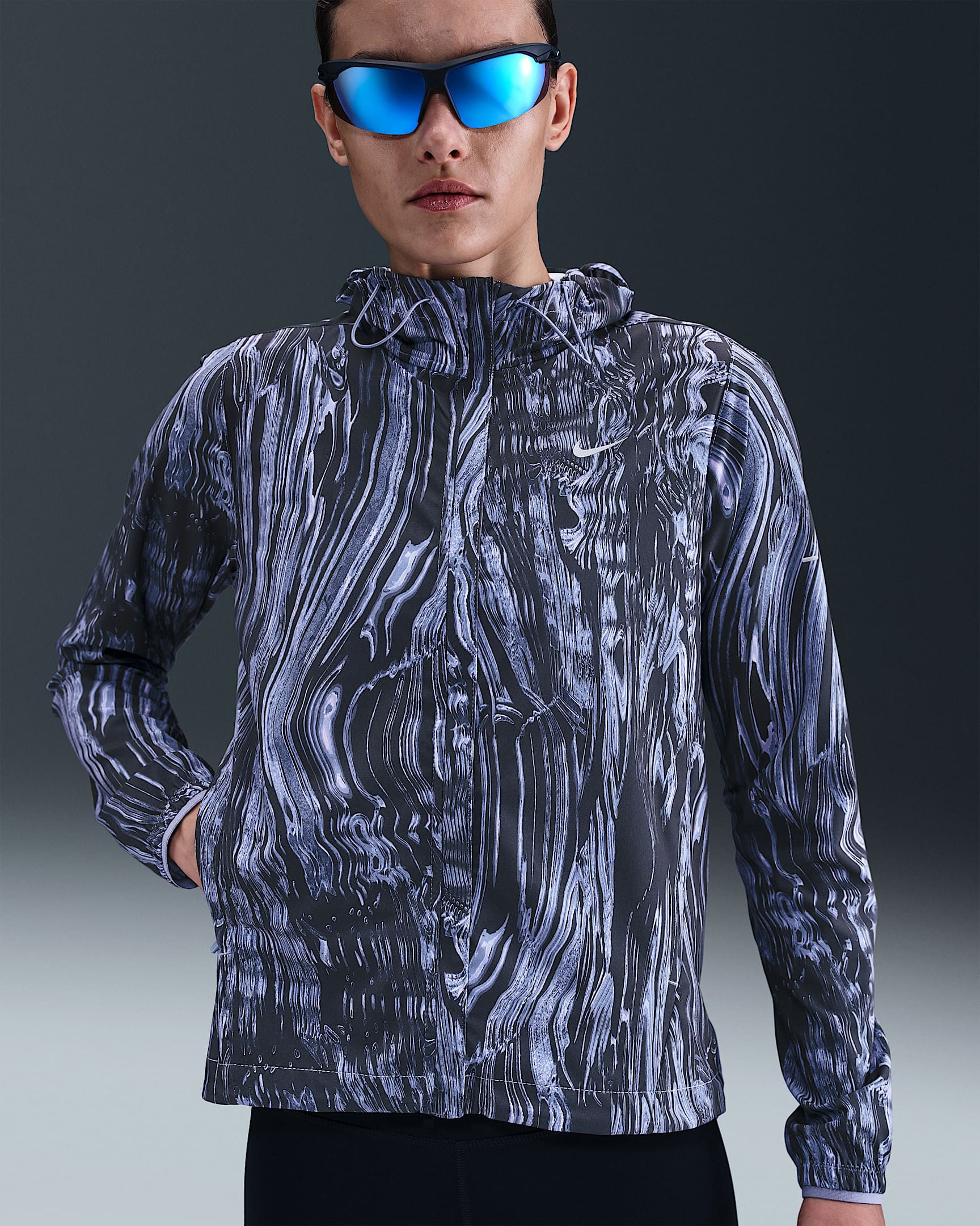 Nike Swift Women's Repel UV Printed Running Jacket - World Indigo