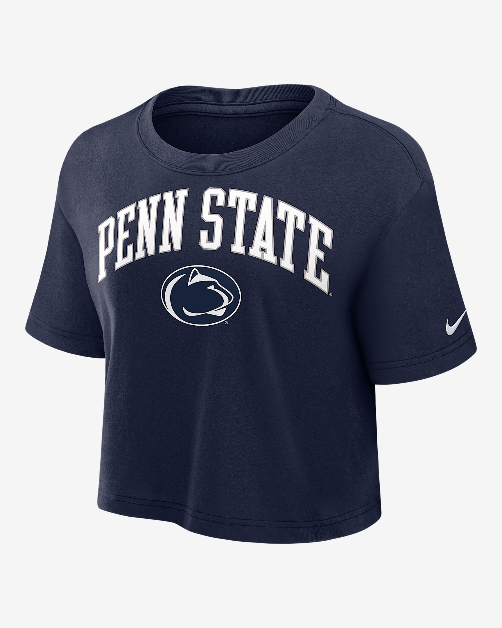 Penn State Athletic Prep Arch Women's Nike Dri-FIT College Cropped T-Shirt - Navy