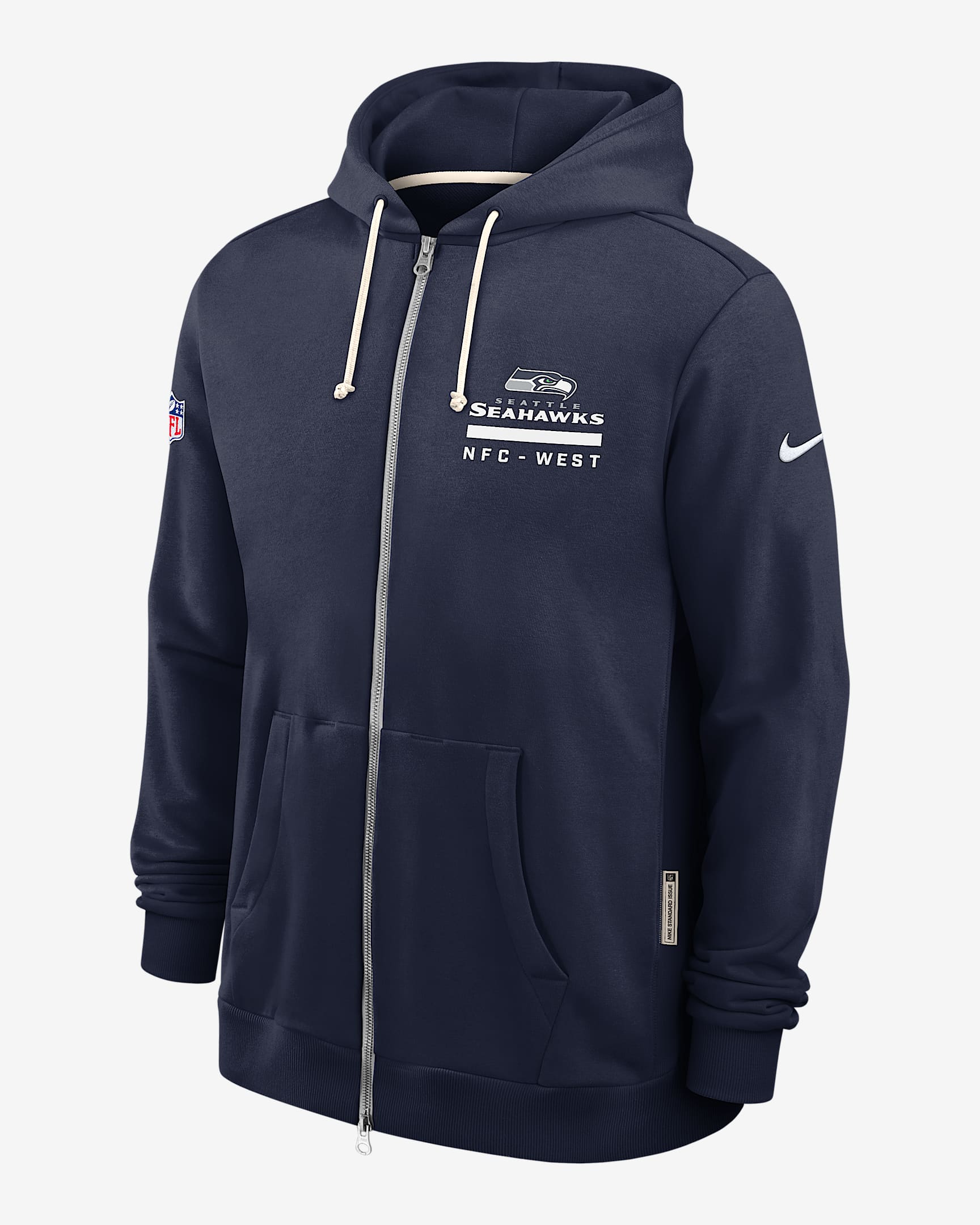 Seattle Seahawks Utility Player Sideline Men's Nike Dri-FIT NFL Full-Zip Hoodie - Navy