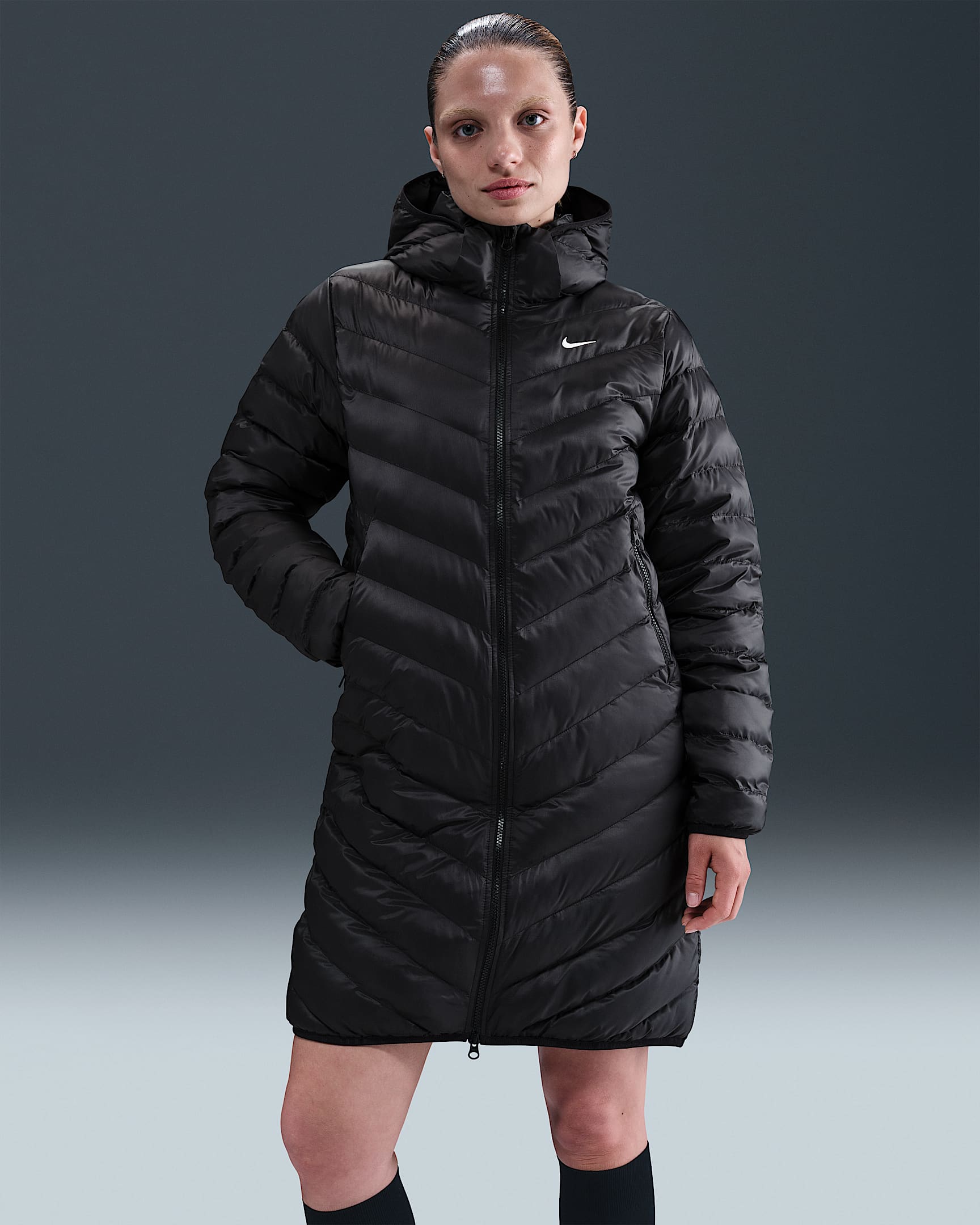 Nike Sportswear Windpuffer Women's Therma-FIT Hooded Parka - Black/Sail