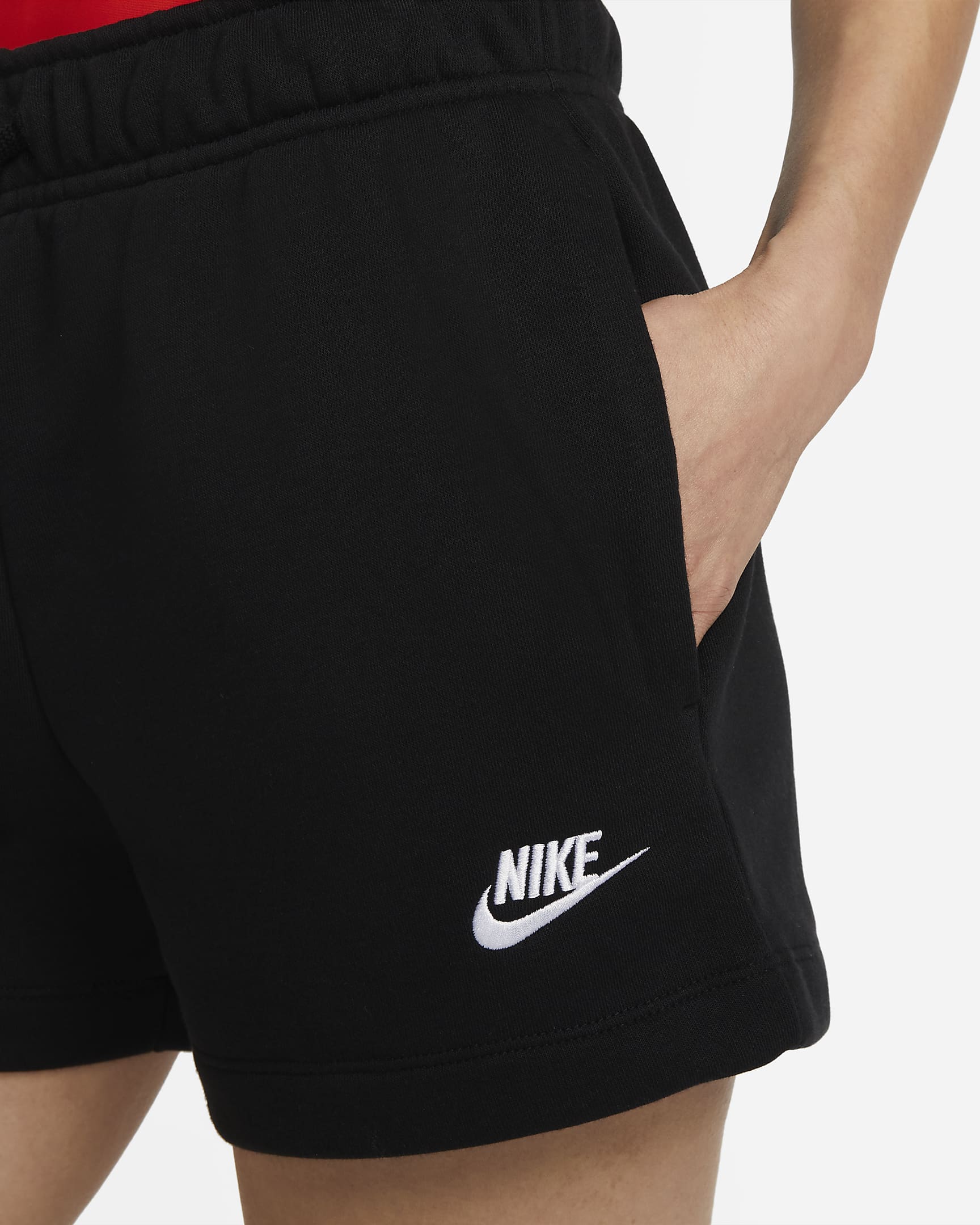 Nike Sportswear Club Fleece Women's Mid-Rise Shorts - Black/White