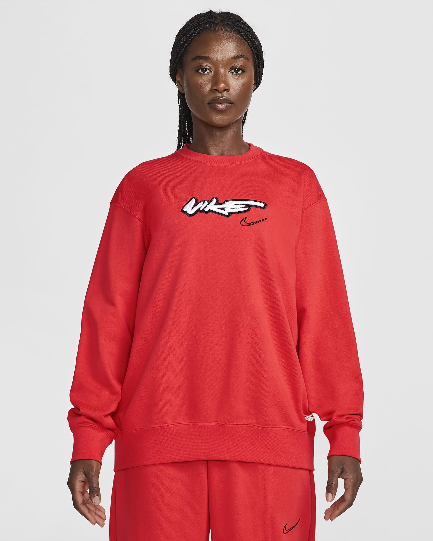 Nike Sportswear Breaking Women's Loose French Terry Top - Light Crimson