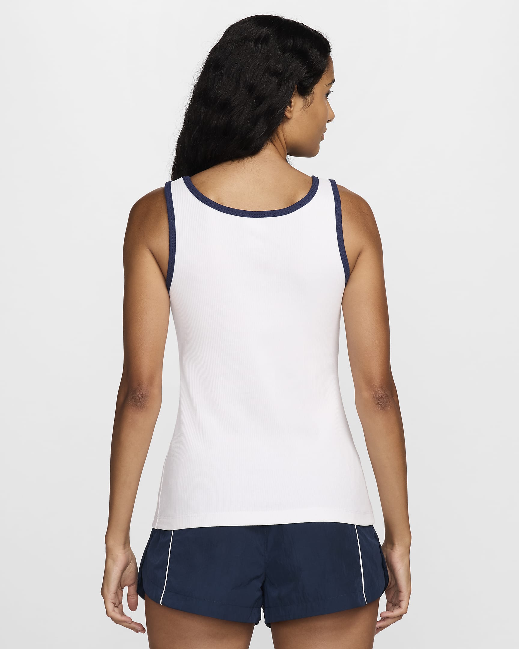 Nike Sportswear Women's Square-Neck Tank Top - White/Midnight Navy