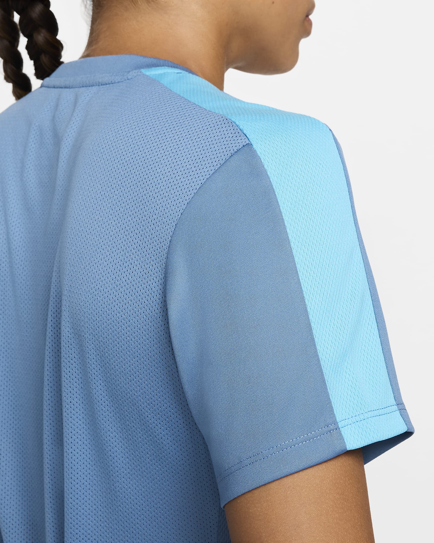 Nike Dri-FIT Academy Kurzarm-Fußballoberteil für Damen - Aegean Storm/Baltic Blue/Baltic Blue