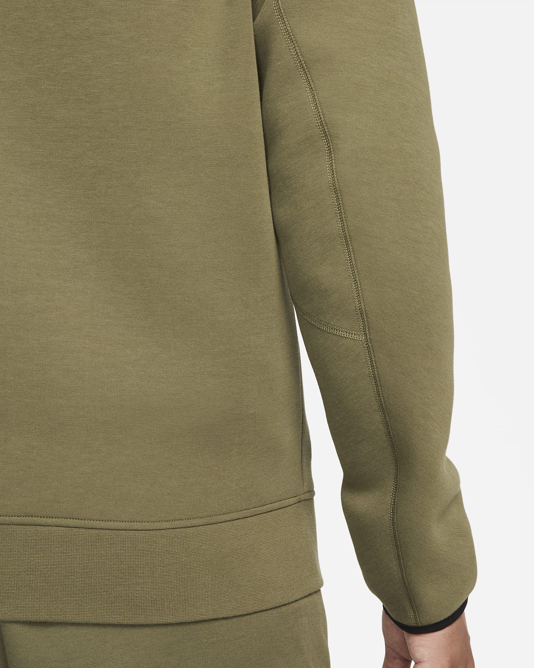 Nike Sportswear Tech Fleece Windrunner Hoodie met rits voor heren - Medium Olive/Zwart