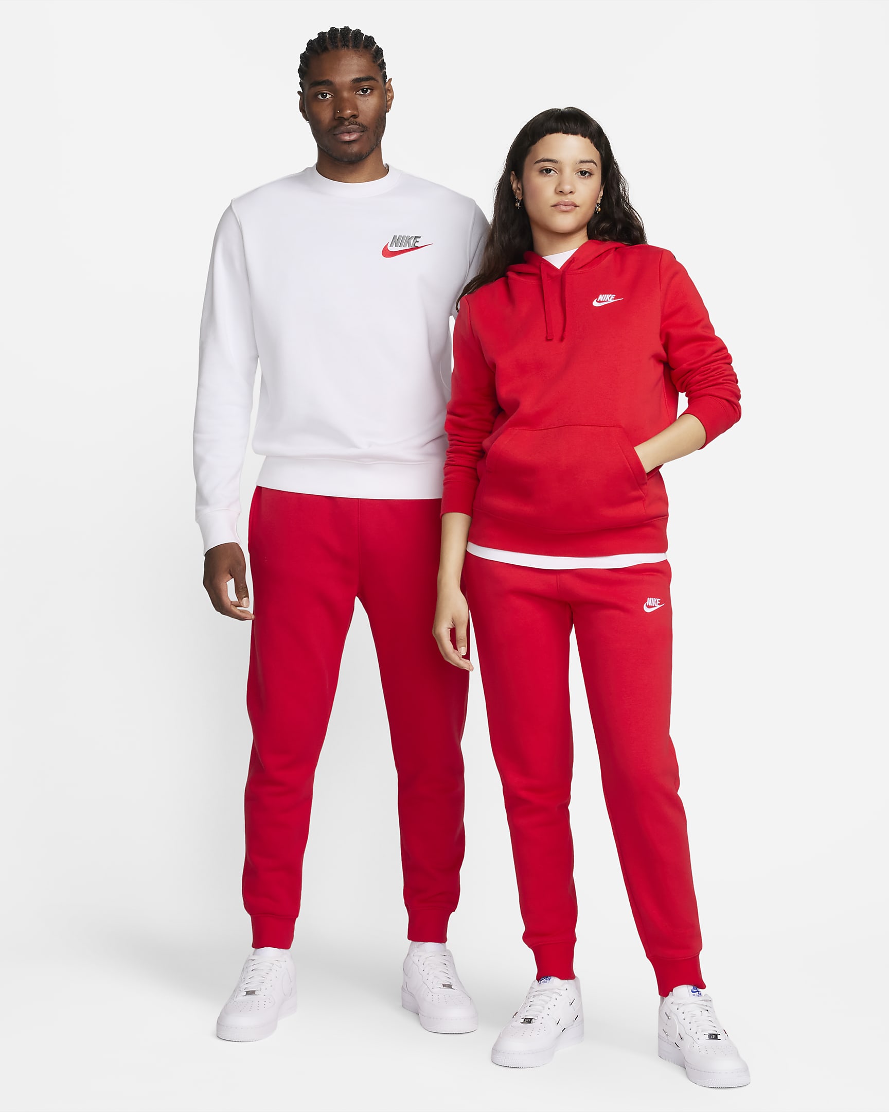 Nike Sportswear Club Fleece szabadidőnadrág - University Red/University Red/Fehér