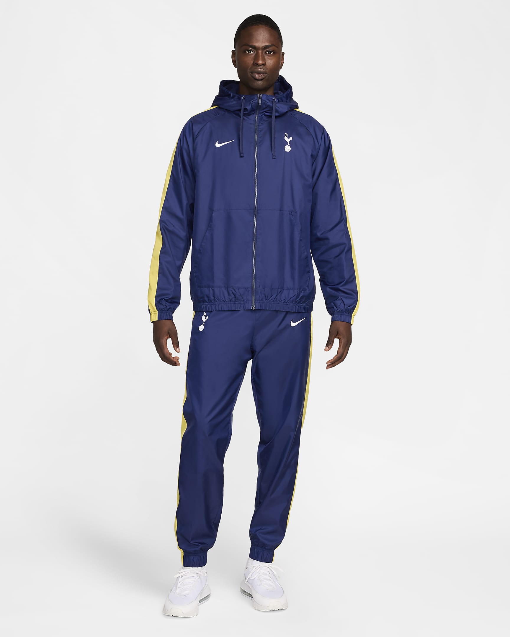 Tottenham Hotspur Nike Football Trainingsanzug aus Webmaterial mit Kapuze (Herren) - Binary Blue/Varsity Maize/Weiß