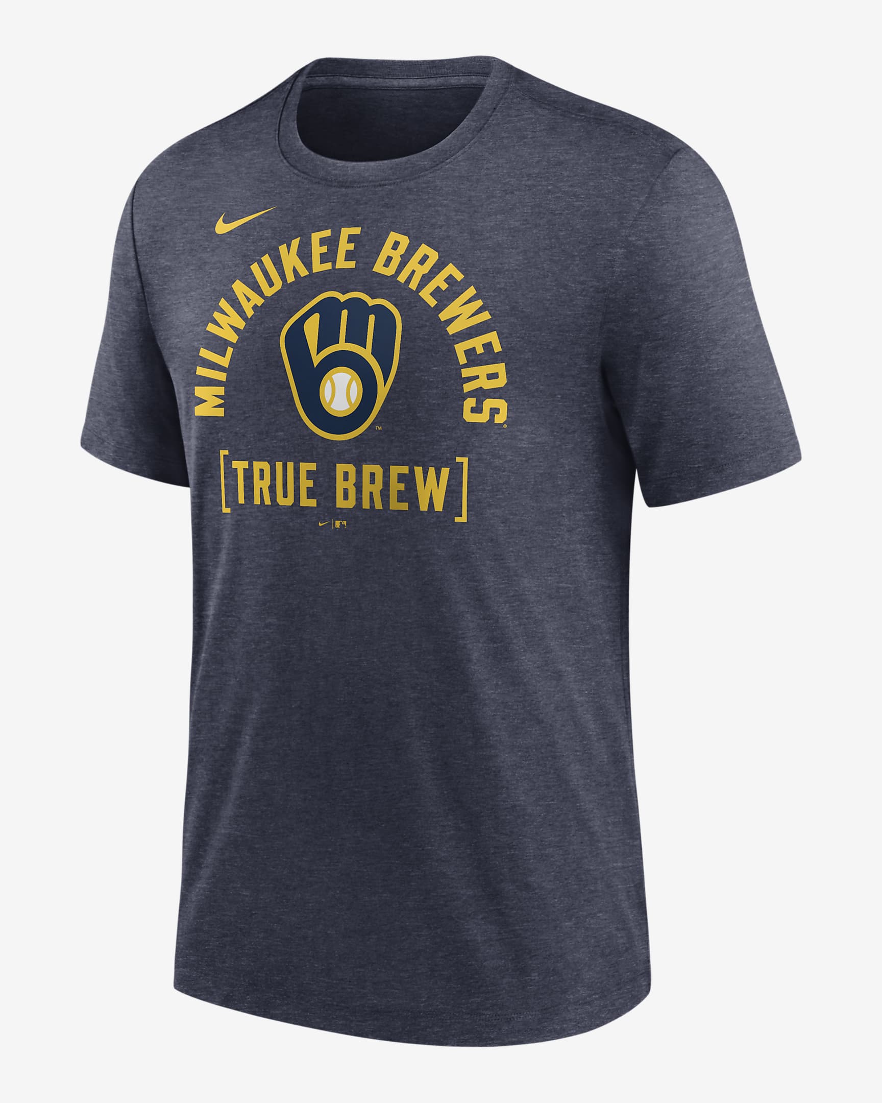 Milwaukee Brewers Swing Big Men's Nike MLB T-Shirt - Navy Heather