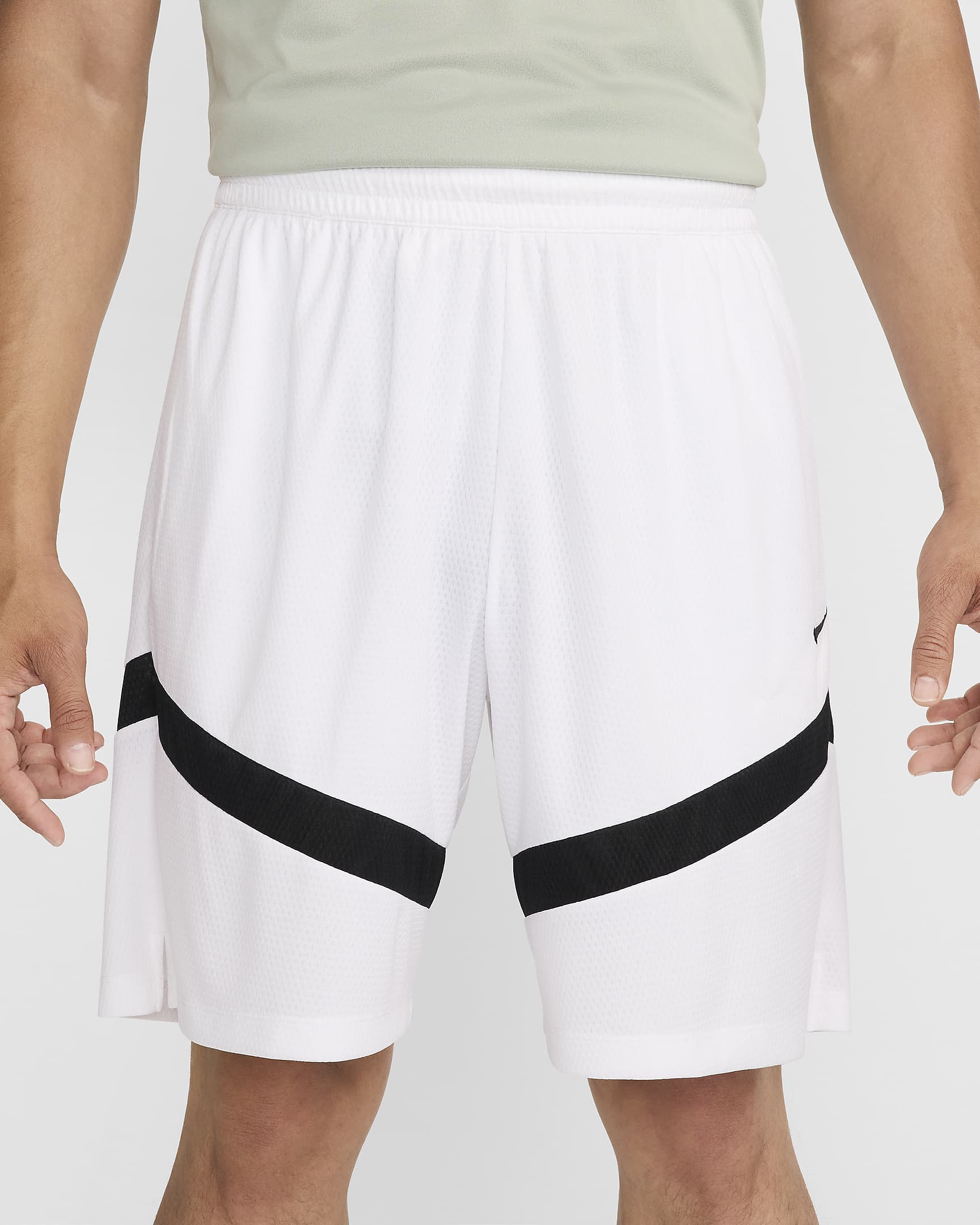 Short de basketball 20 cm Dri-FIT Nike Icon pour homme - Blanc/Blanc/Noir/Noir