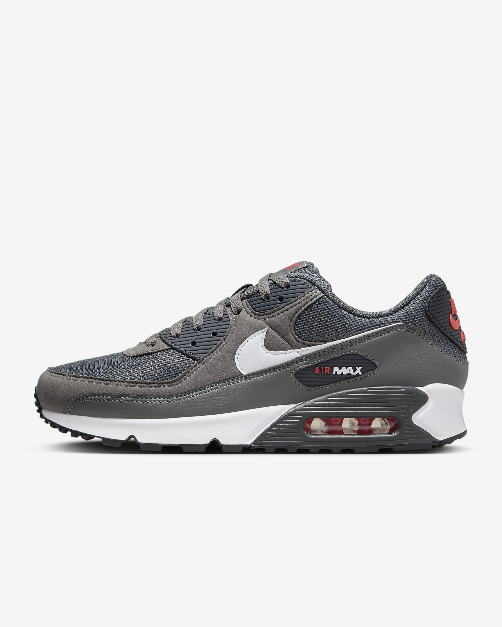 Nike Air Max 90-sko til mænd - Iron Grey/University Red/Anthracite/hvid