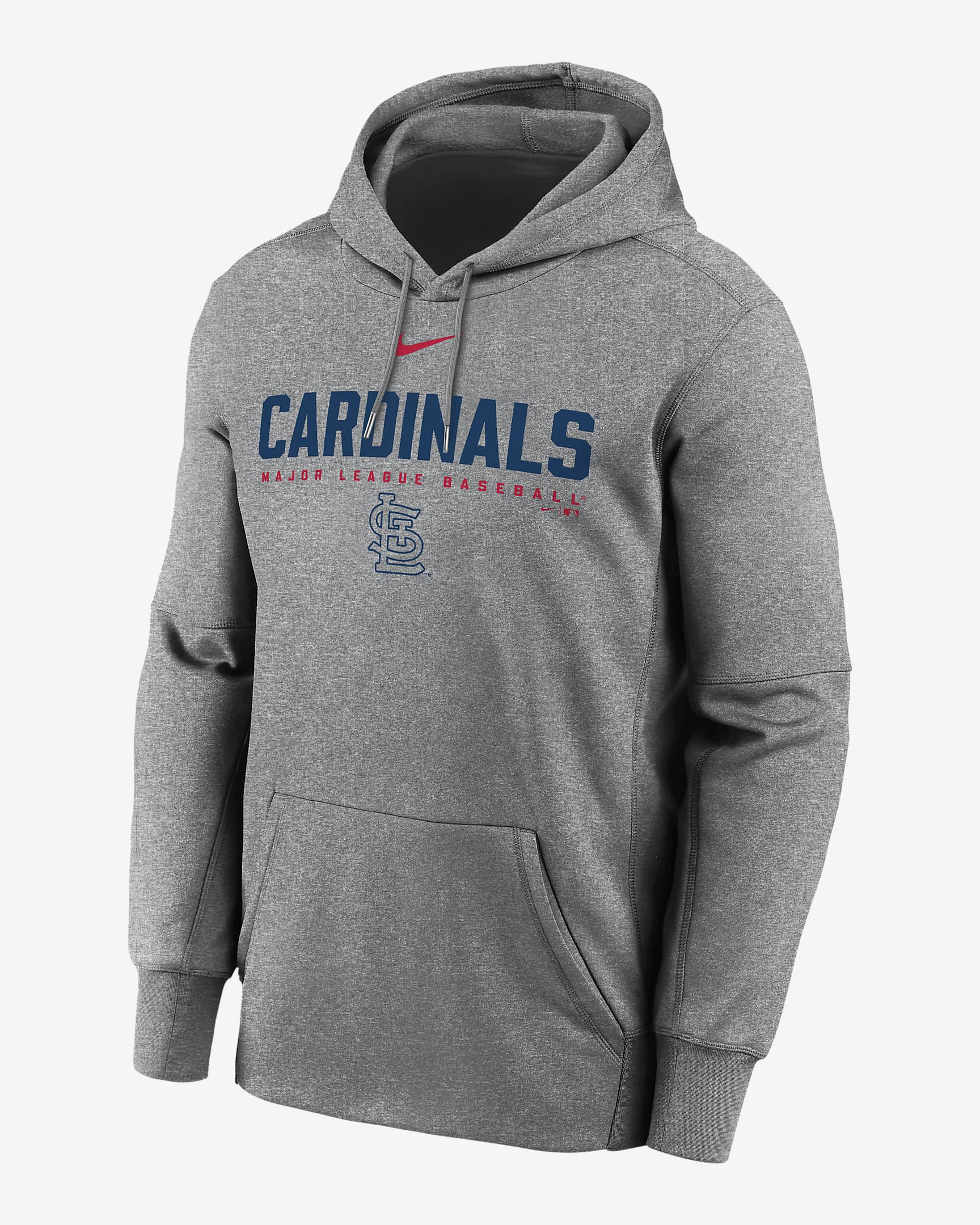 St. Louis Cardinals Men’s Nike Therma MLB Pullover Hoodie - Charcoal Heather