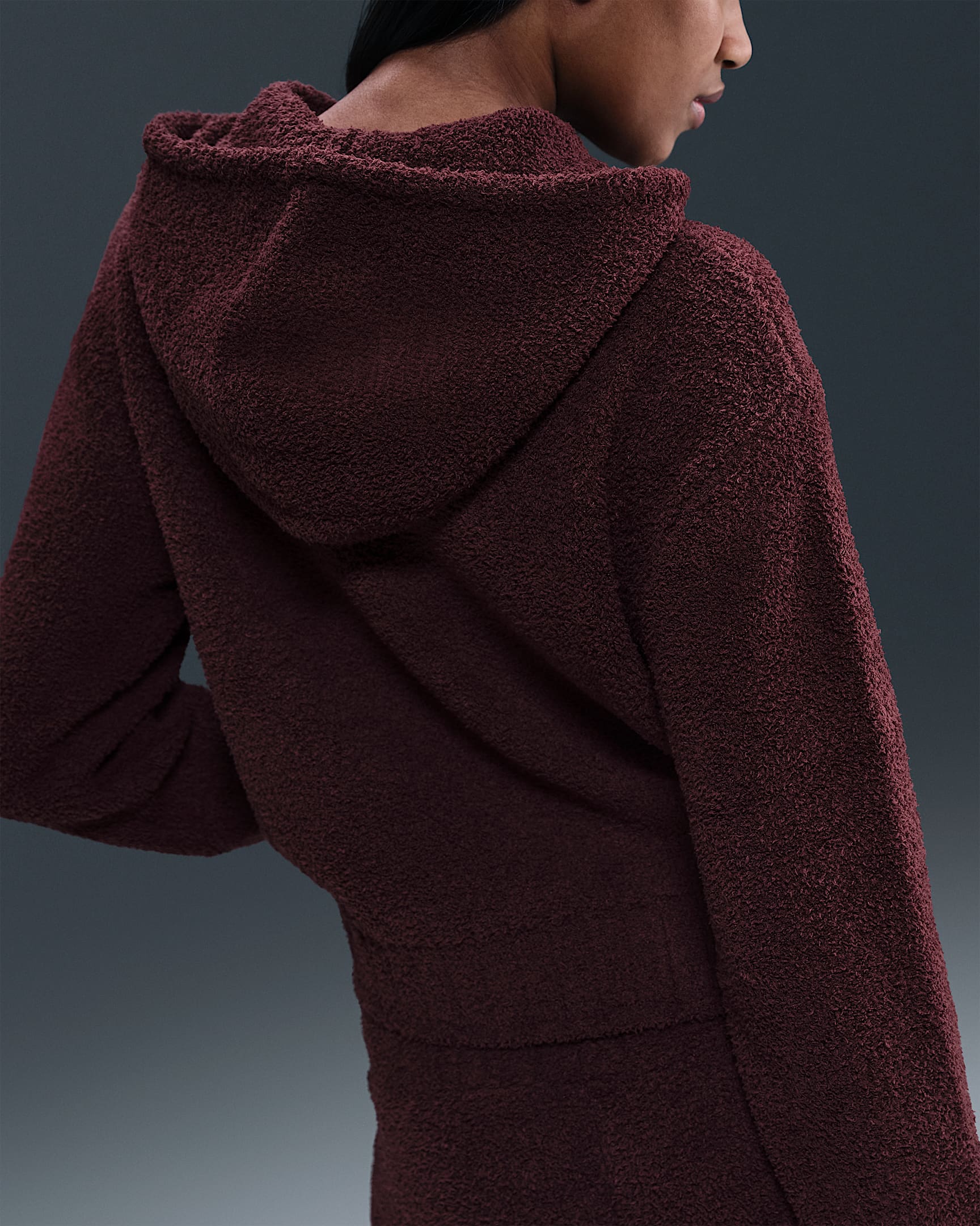 Sudadera con gorro tejido holgada para mujer Nike Sportswear Phoenix Cozy Bouclé - Burdeos enérgico/Burdeos enérgico