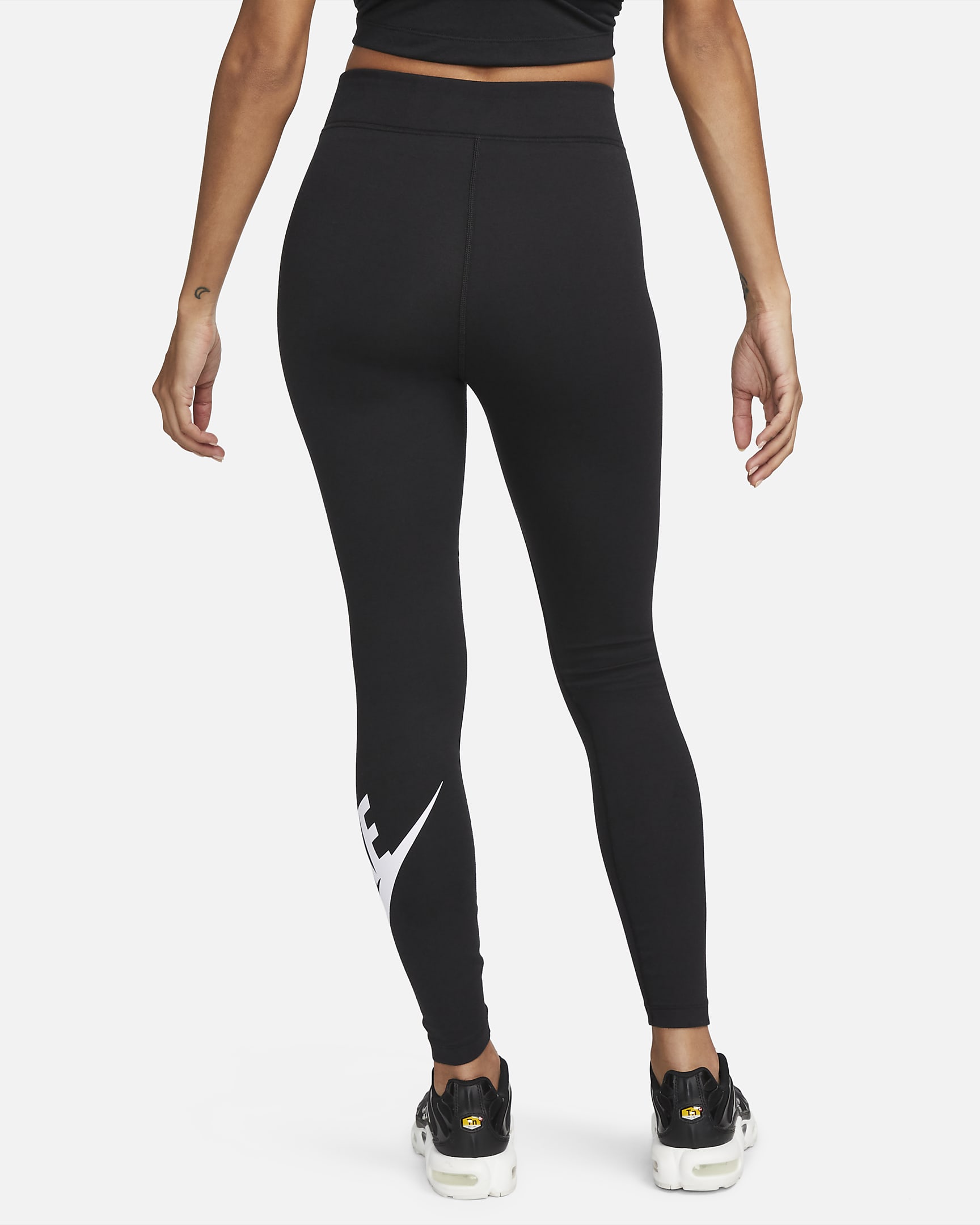 Leggings de cintura alta con gráficos para mujer Nike Sportswear Classics - Negro/Blanco