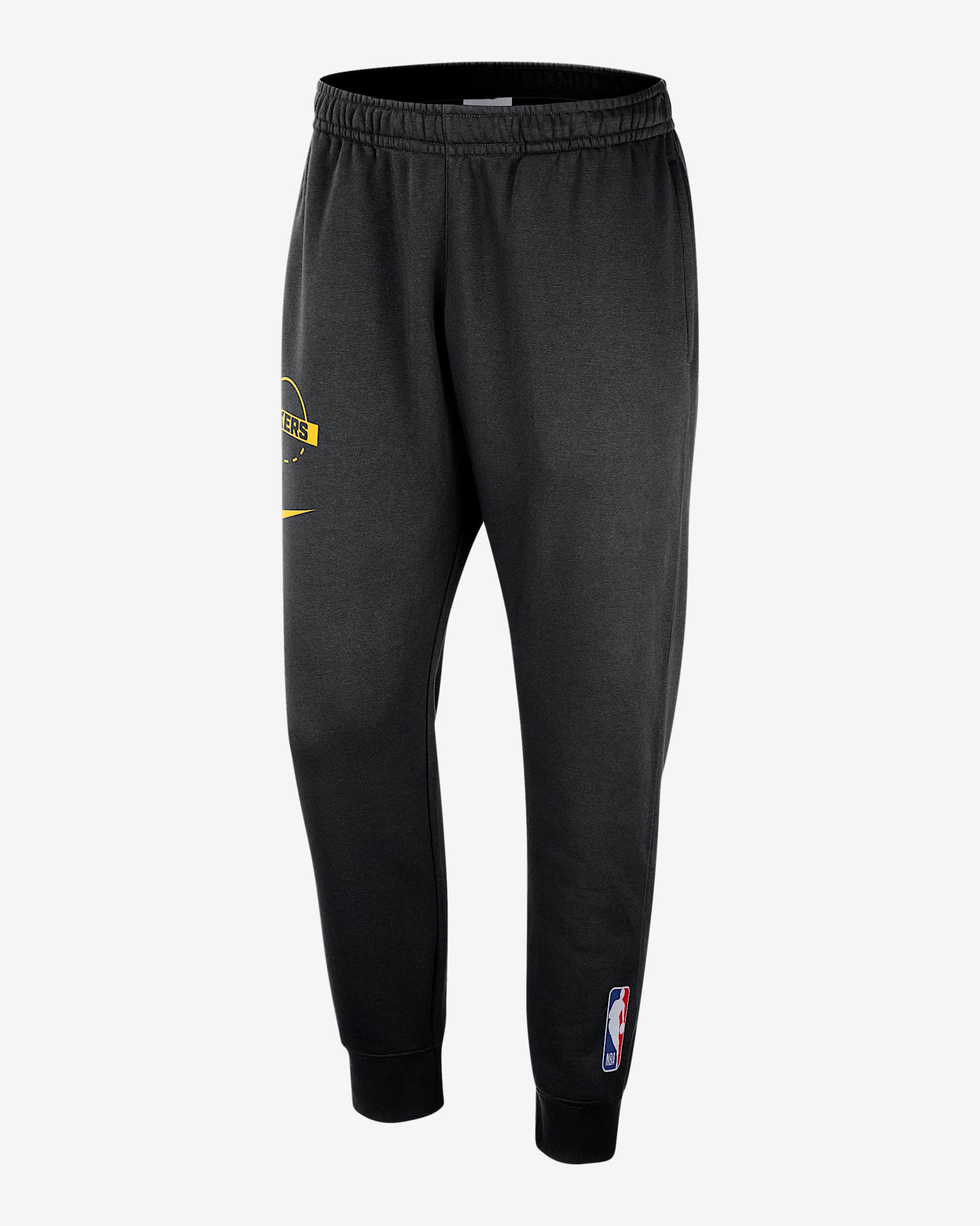 Los Angeles Lakers Club Men's Nike NBA Practice Fleece Joggers - Black/Amarillo