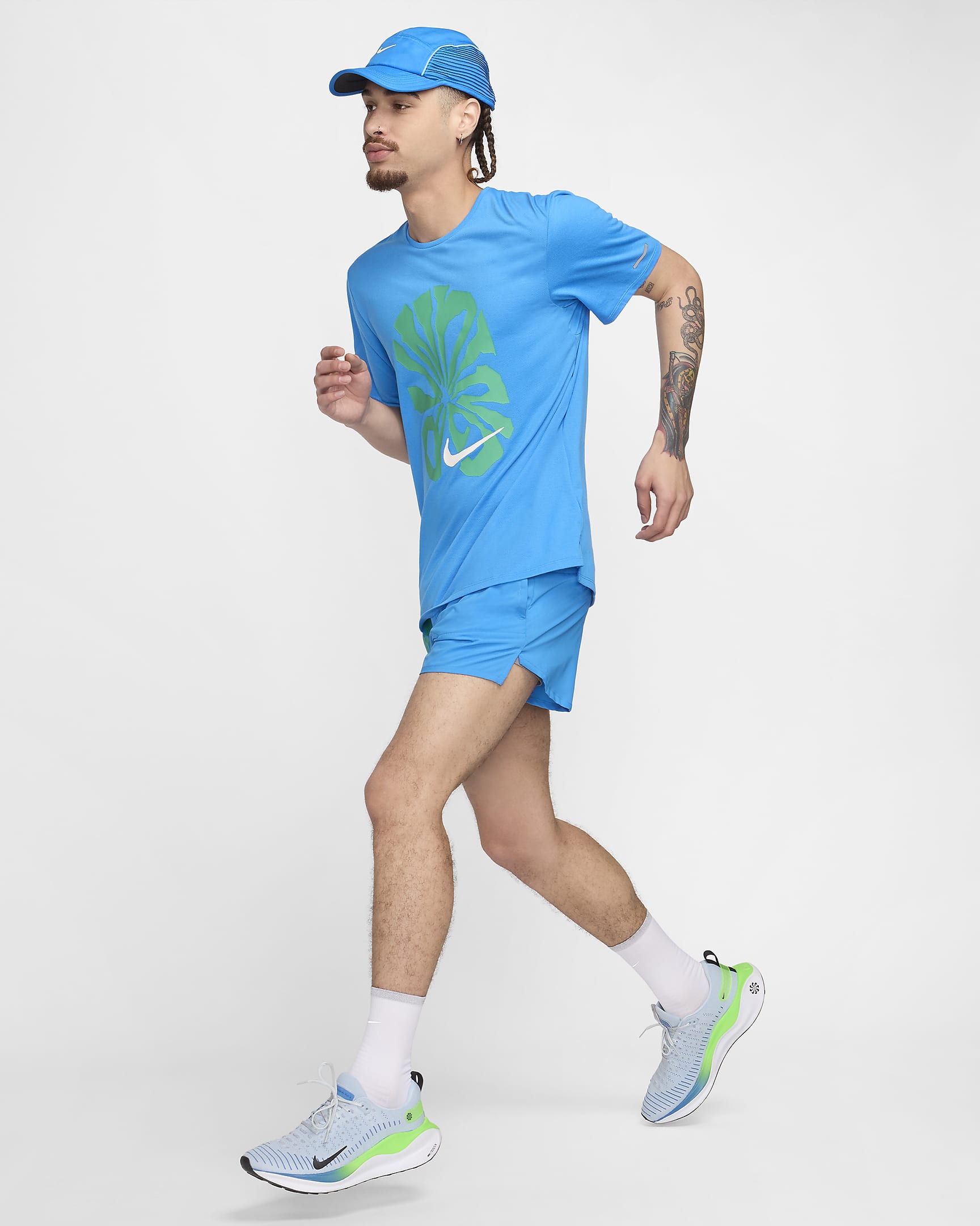 Haut de running à manches courtes Dri-FIT Nike Rise 365 Run Energy pour homme - Light Photo Blue/Summit White