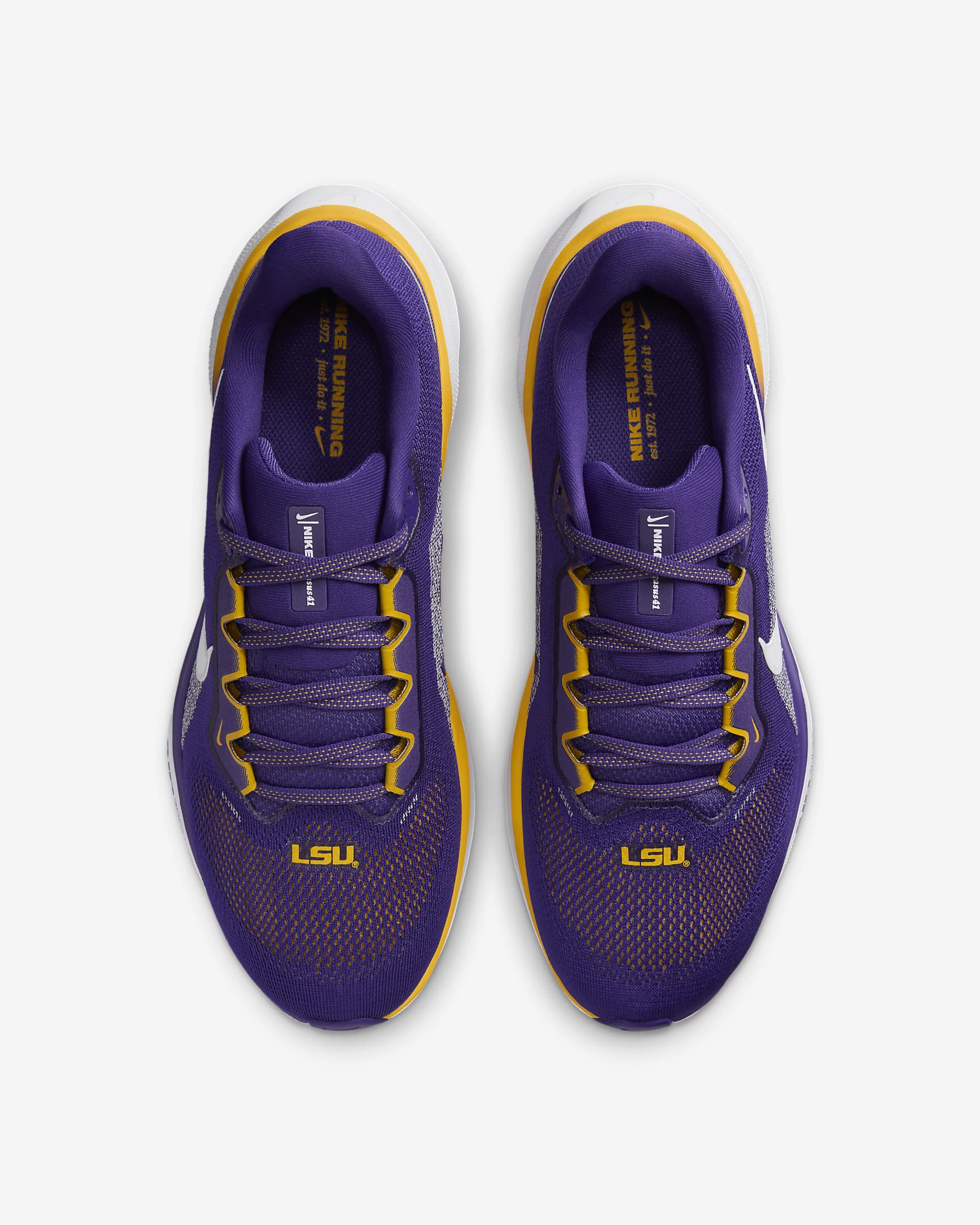 LSU Pegasus 41 Men's Nike College Road Running Shoes - Court Purple/White/University Gold/White