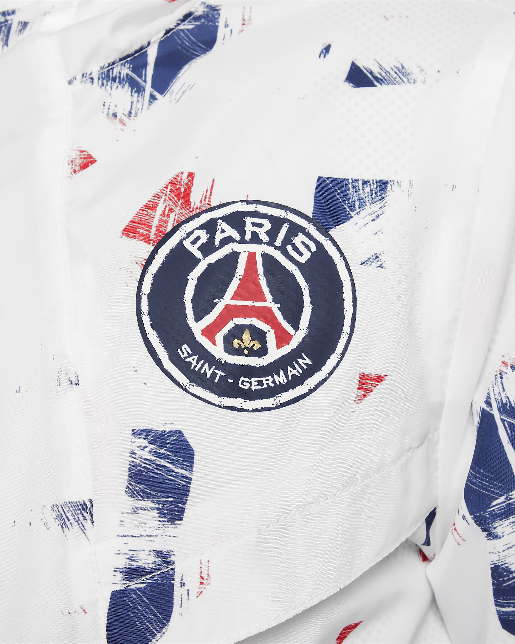 Paris Saint-Germain Amplify Windrunner Nike voetbalanorak voor jongens - Wit/Wit/Metallic Gold