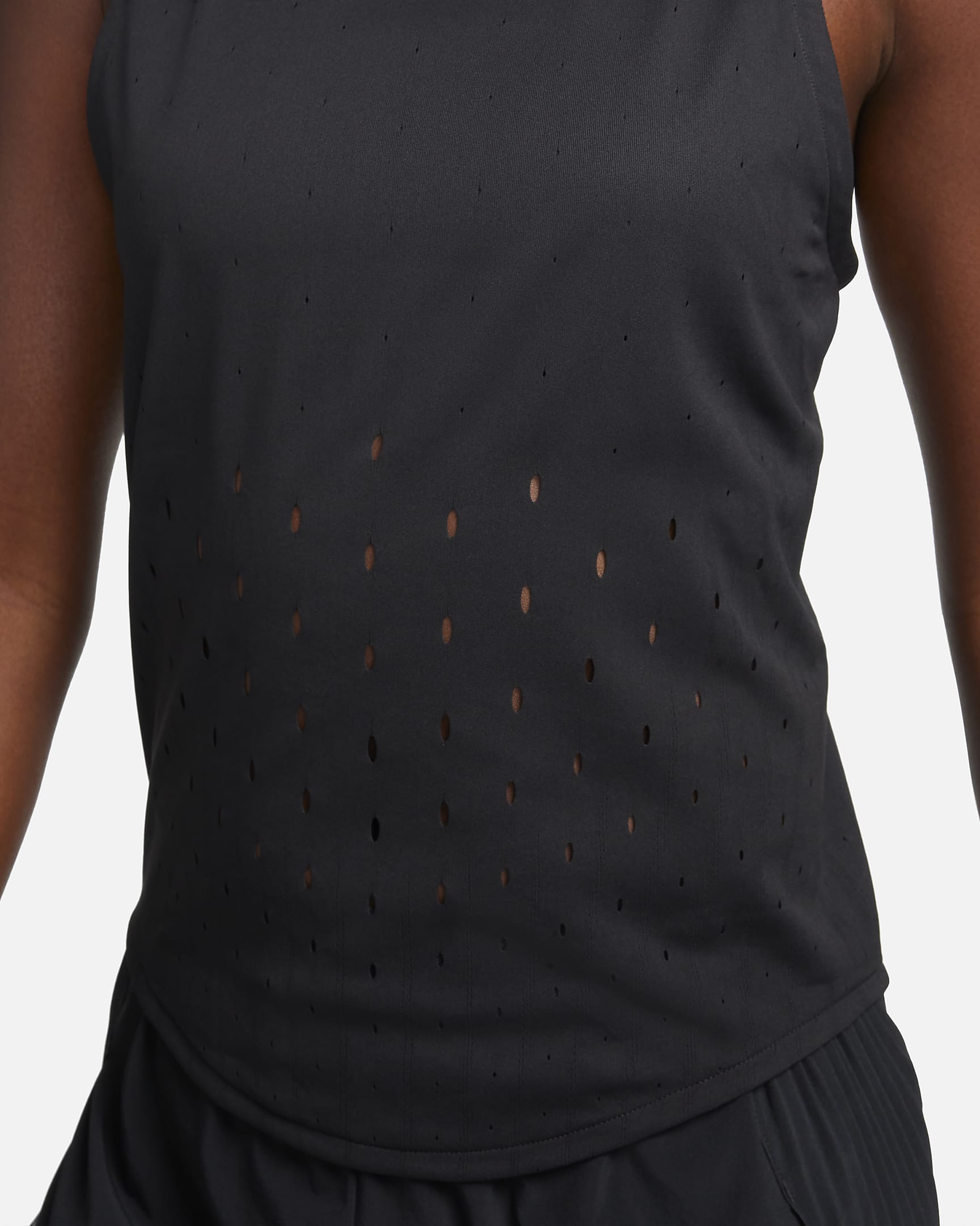 Nike AeroSwift Dri-FIT ADV Lauf-Singlet für Damen - Schwarz/Weiß/Weiß