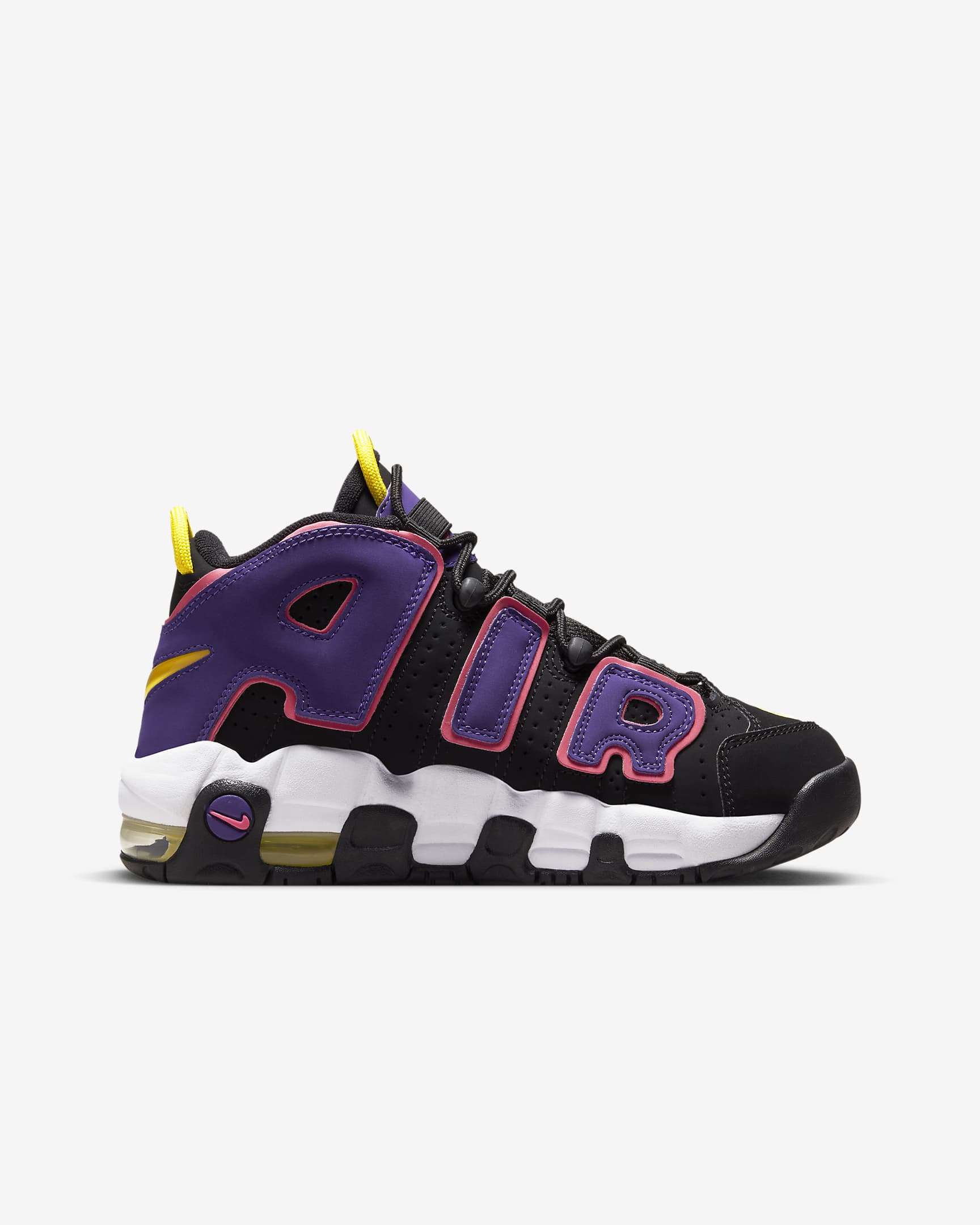 Calzado para niños grandes Nike Air More Uptempo - Negro/Morado cancha/Hiperrosa/Multicolor