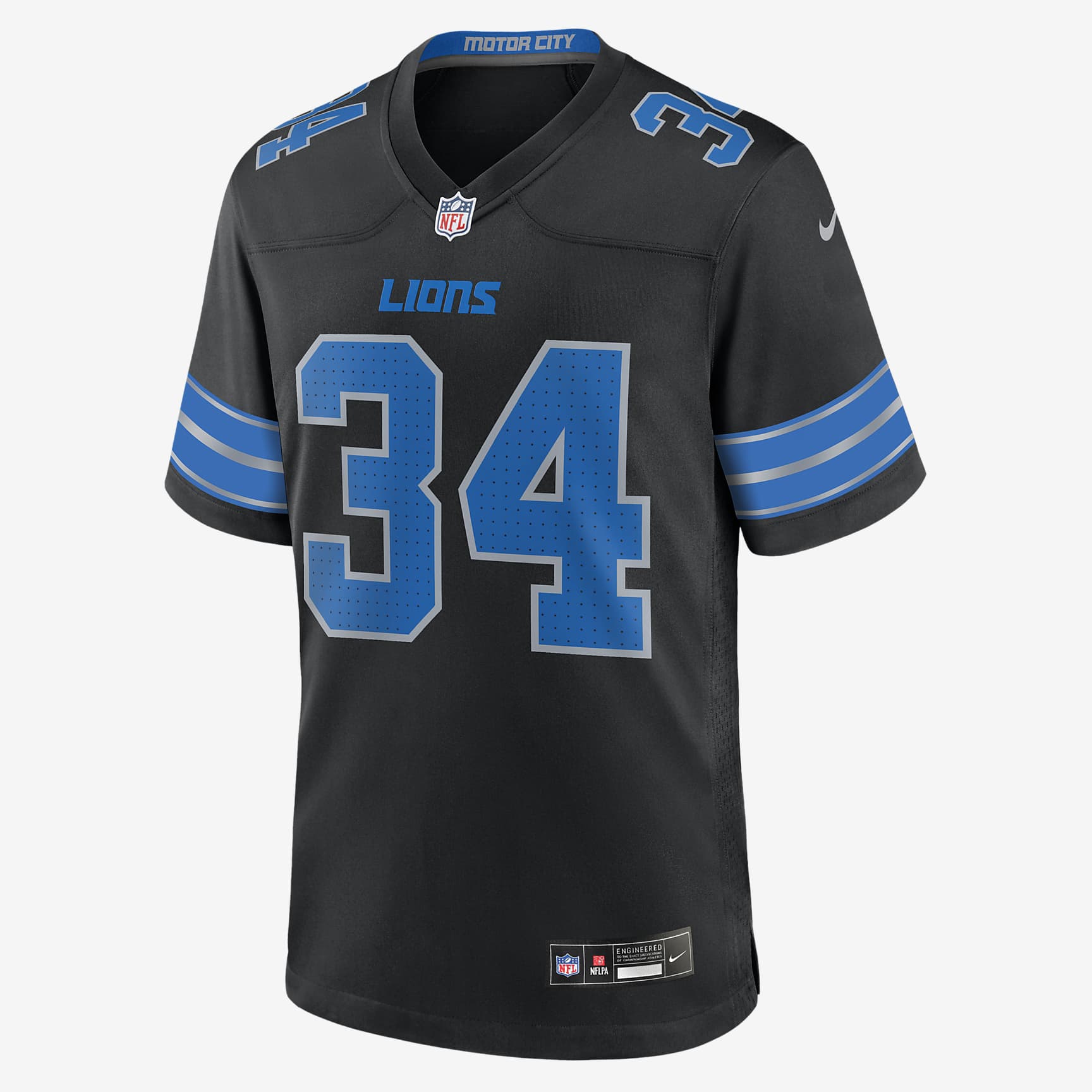 Jersey de fútbol americano Nike de la NFL Game para hombre Alex Anzalone Detroit Lions - Negro