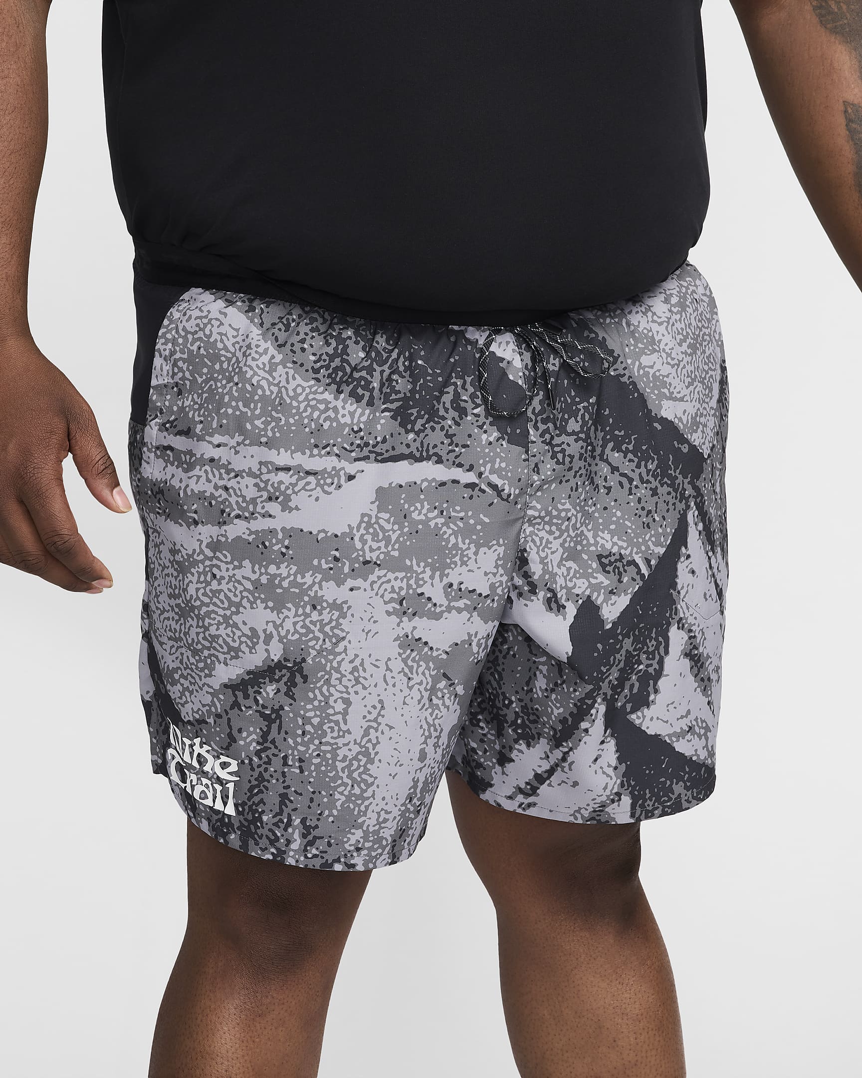 Shorts da running Dri-FIT con fodera 18 cm Nike Trail Stride – Uomo - Iron Grey/Nero/Summit White