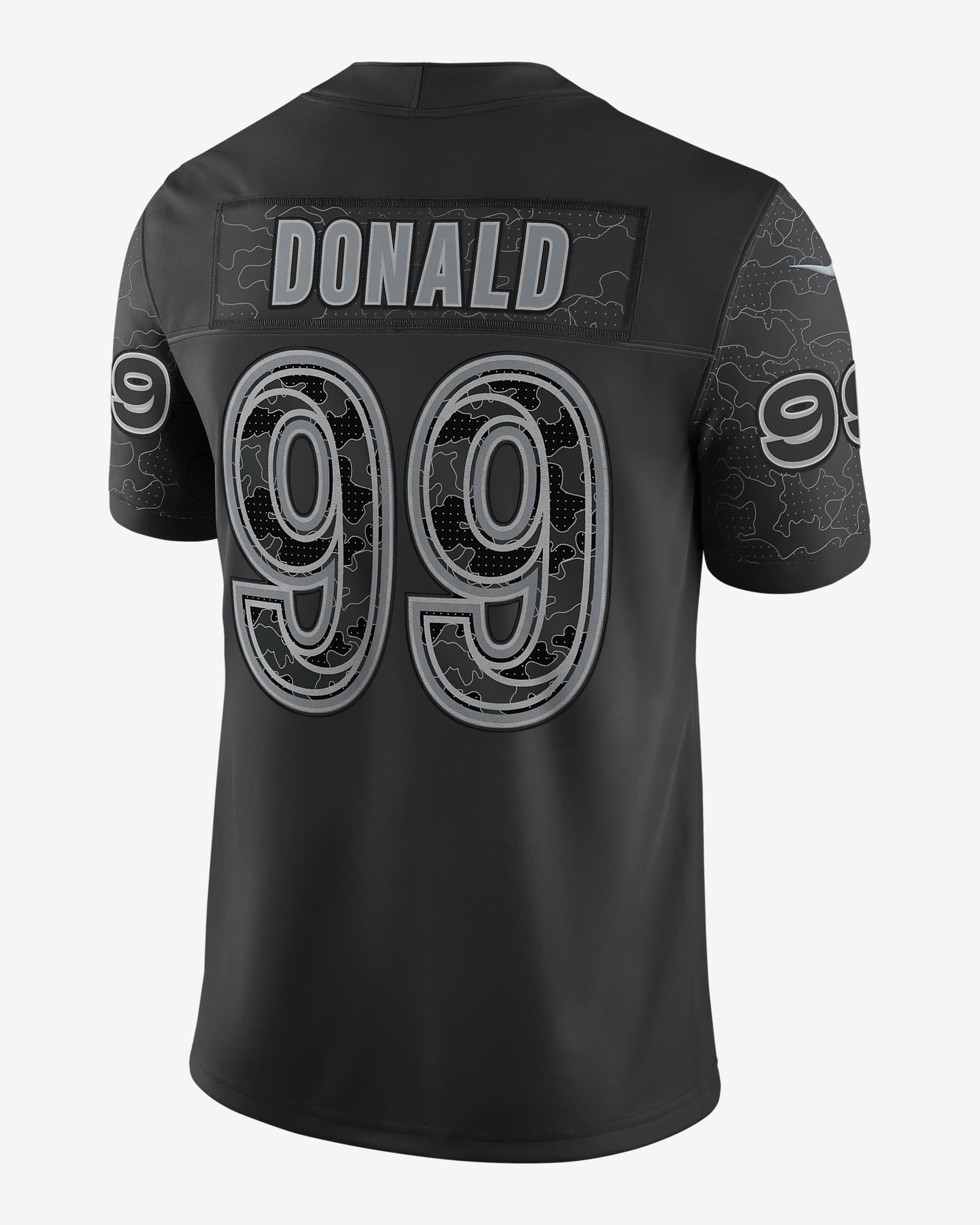 NFL Los Angeles Rams RFLCTV (Aaron Donald) Men's Fashion Football Jersey - Black