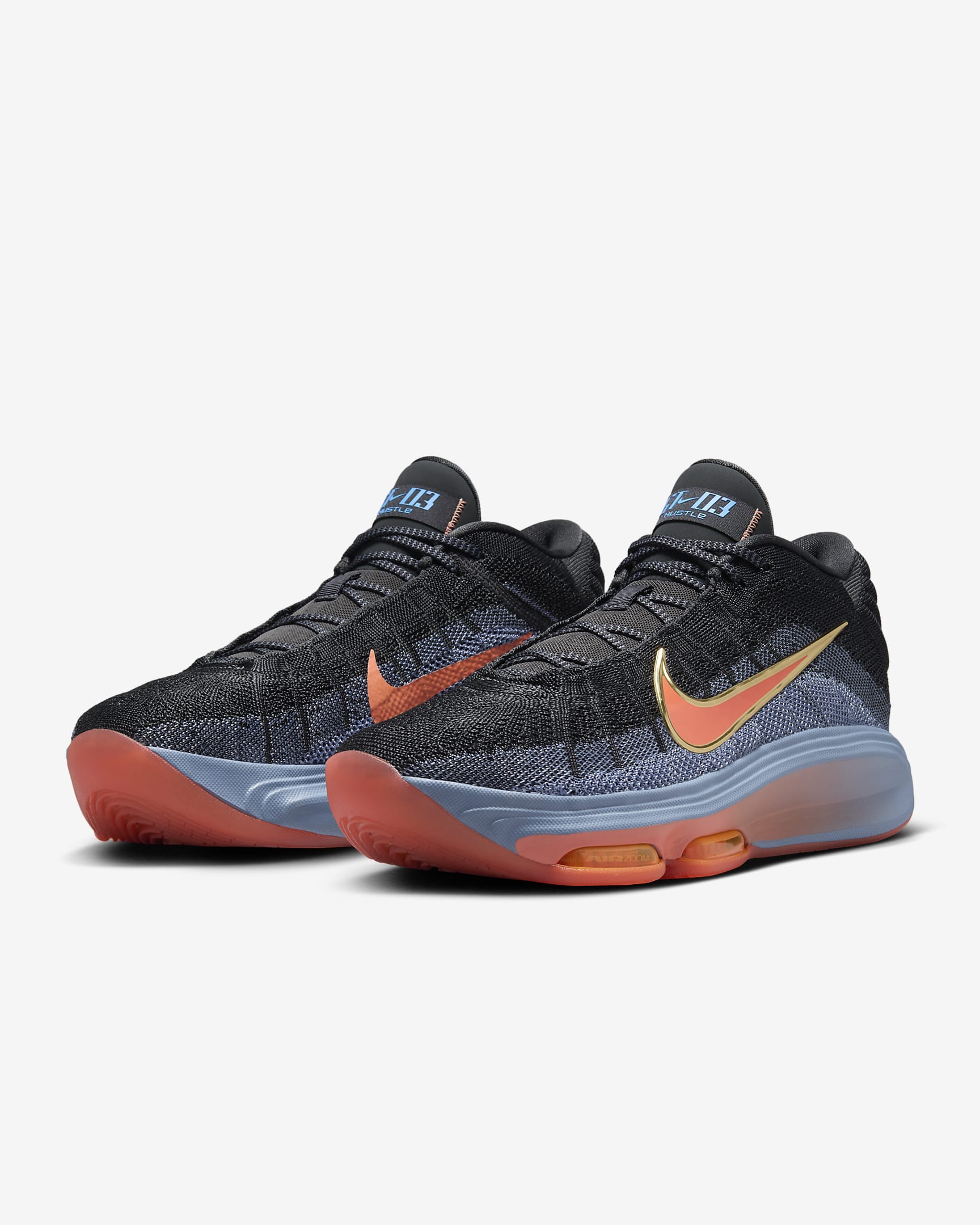 Nike G.T. Hustle 3 Basketball Shoes - Anthracite/Ashen Slate/Metallic Gold/Light Wild Mango