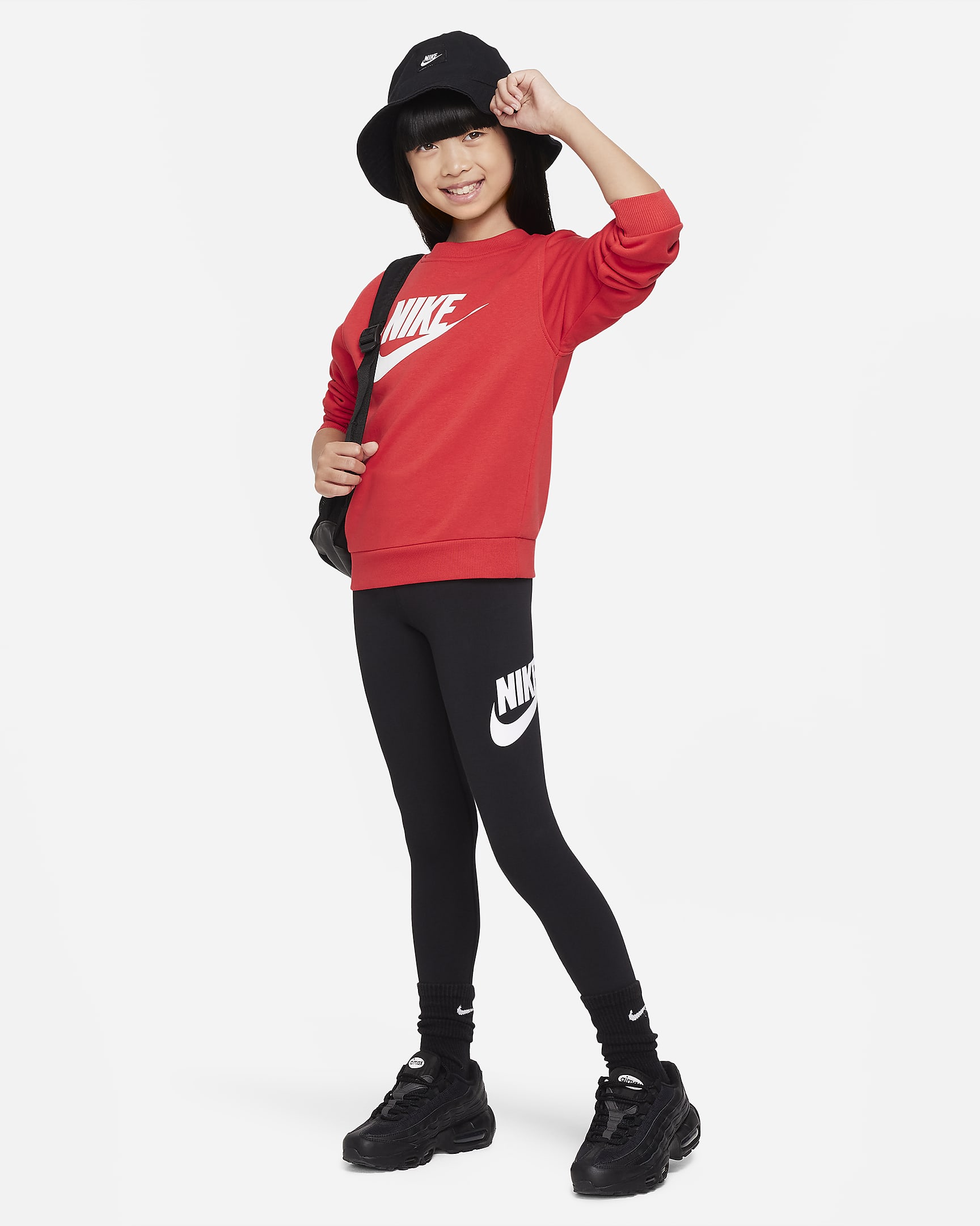 Nike Sportswear Essential Older Kids' (Girls') Mid-Rise Leggings - Black/White