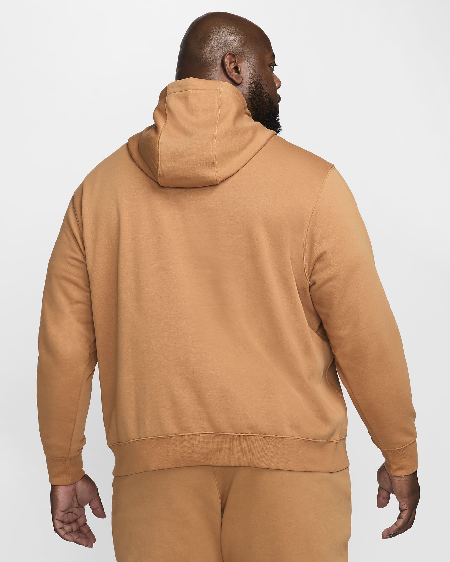 Felpa pullover con cappuccio Nike Sportswear Club Fleece - Flax/Flax/Bianco