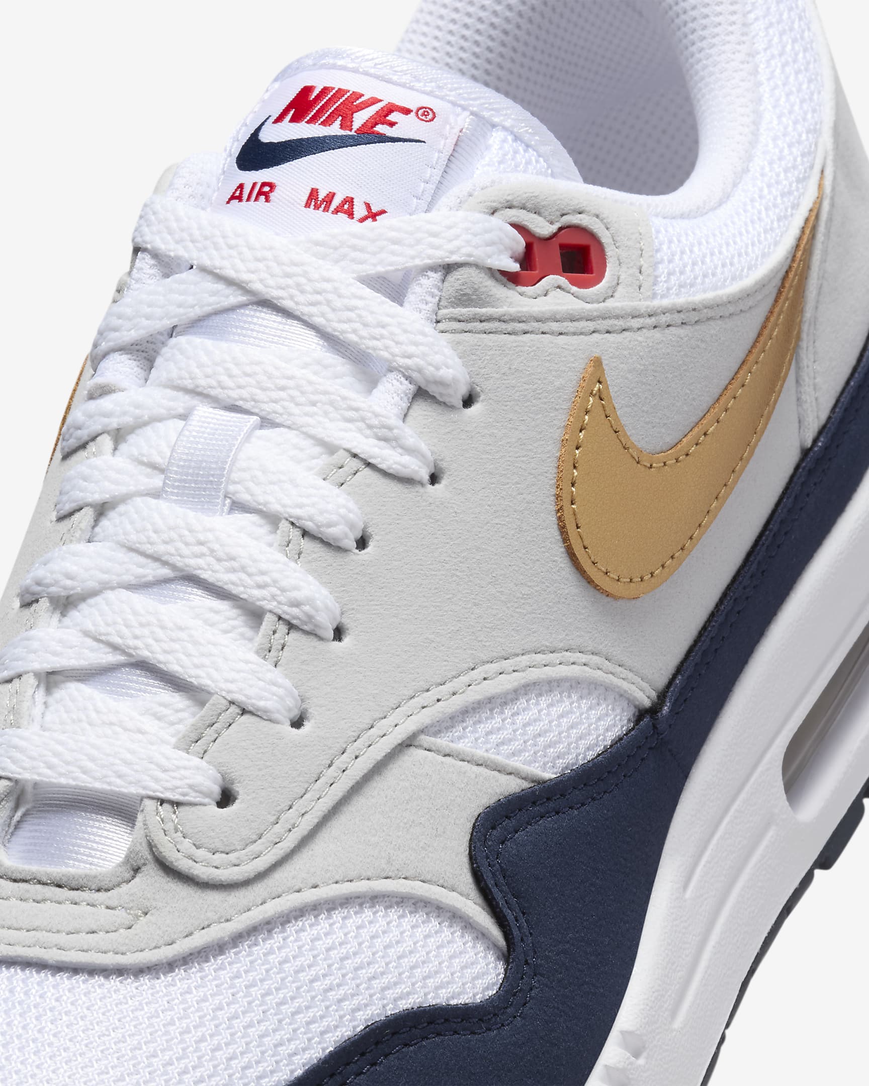 Chaussure Nike Air Max 1 pour homme - Obsidian/Blanc/Light Smoke Grey/Metallic Gold