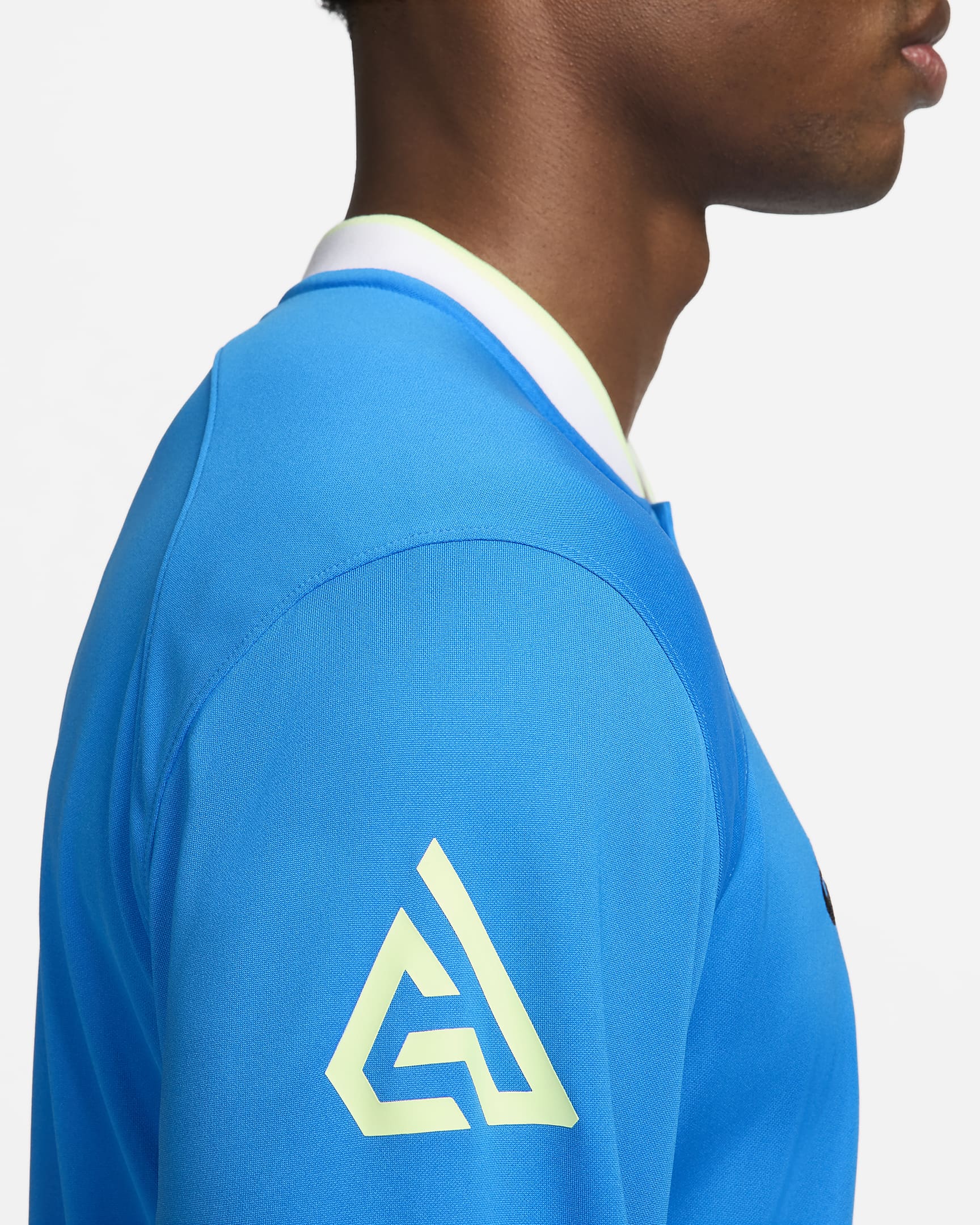 Giannis Basketball-Longsleeve mit Dri-FIT-Technologie für Herren - Photo Blue/Barely Volt/Schwarz