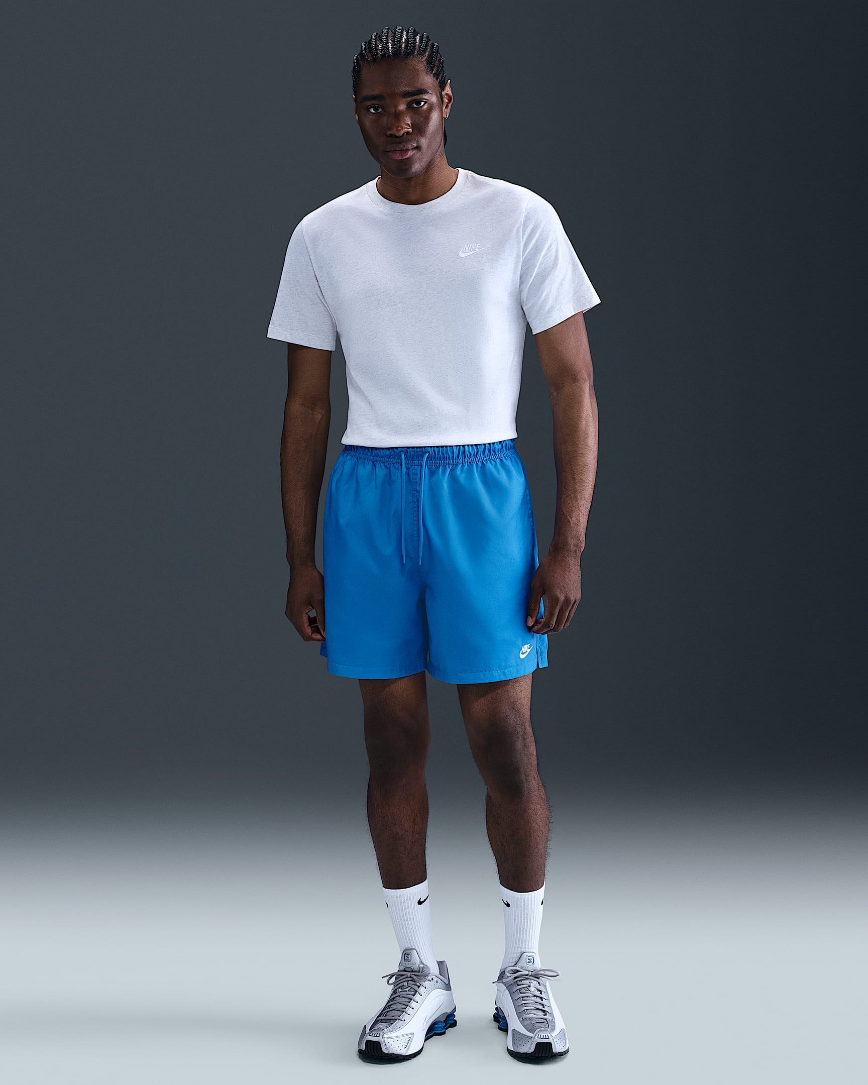 Shorts de tejido Woven Flow para hombre Nike Club - Azul foto claro/Blanco