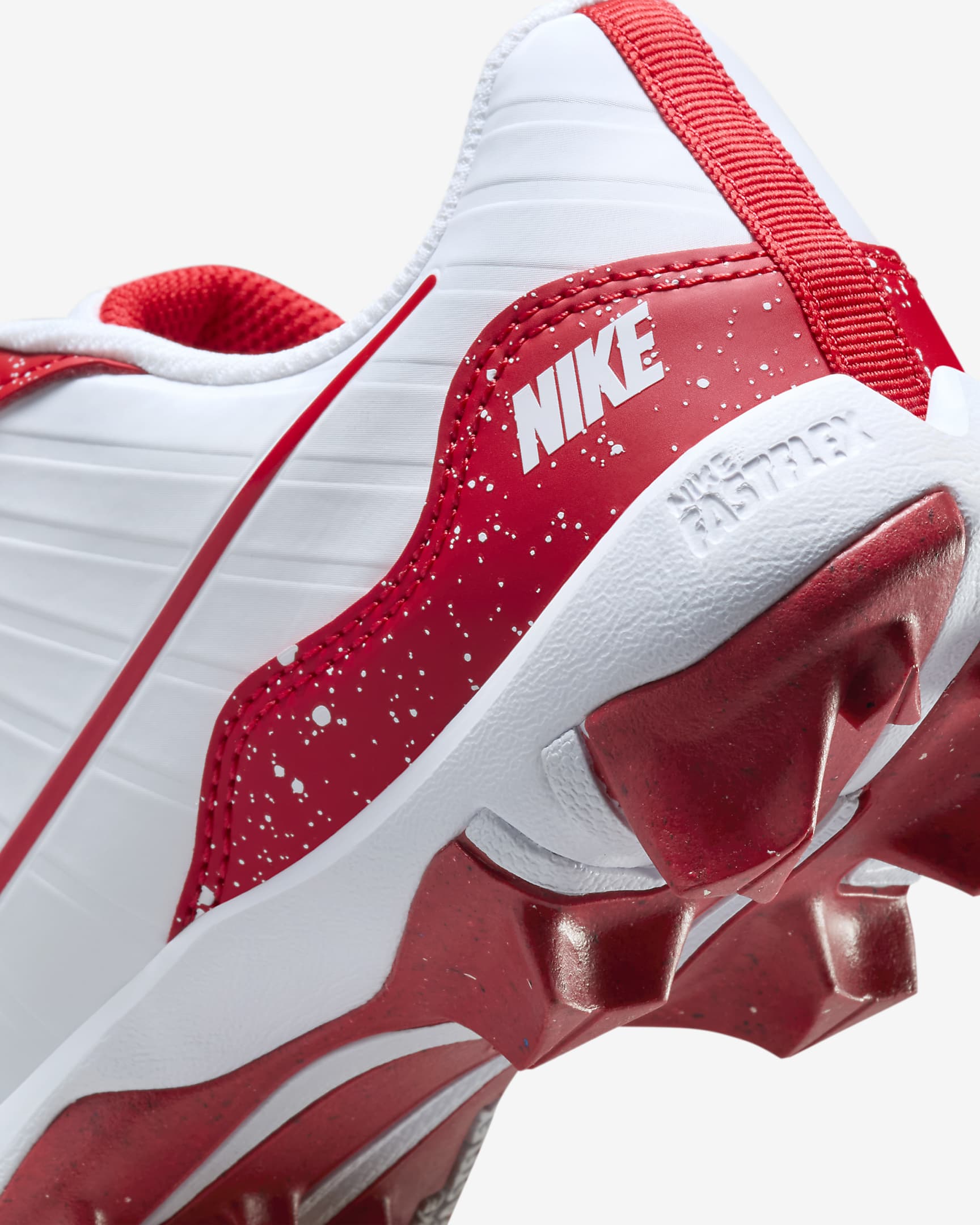 Tacos de béisbol para niños talla pequeña/grande Nike Alpha Huarache 4 Keystone - Blanco/Rojo universitario