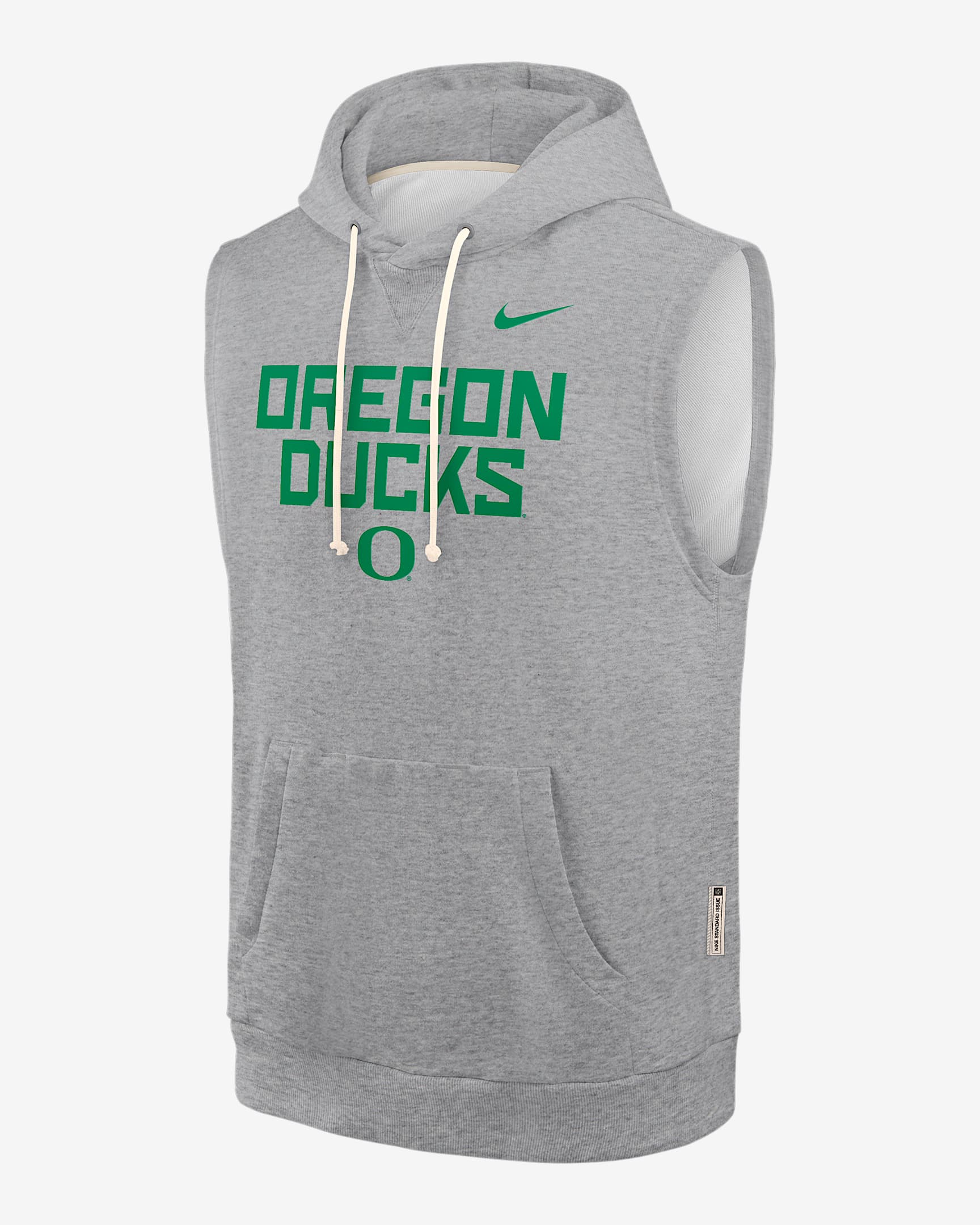 Sudadera con gorro sin cierre sin mangas universitaria Nike Dri-FIT para hombre Oregon Sideline - Gris oscuro jaspeado