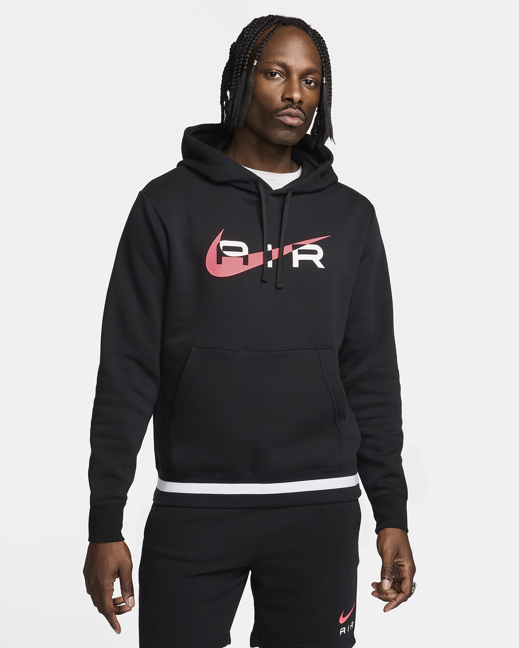 Nike Air Fleece-Hoodie für Herren - Schwarz