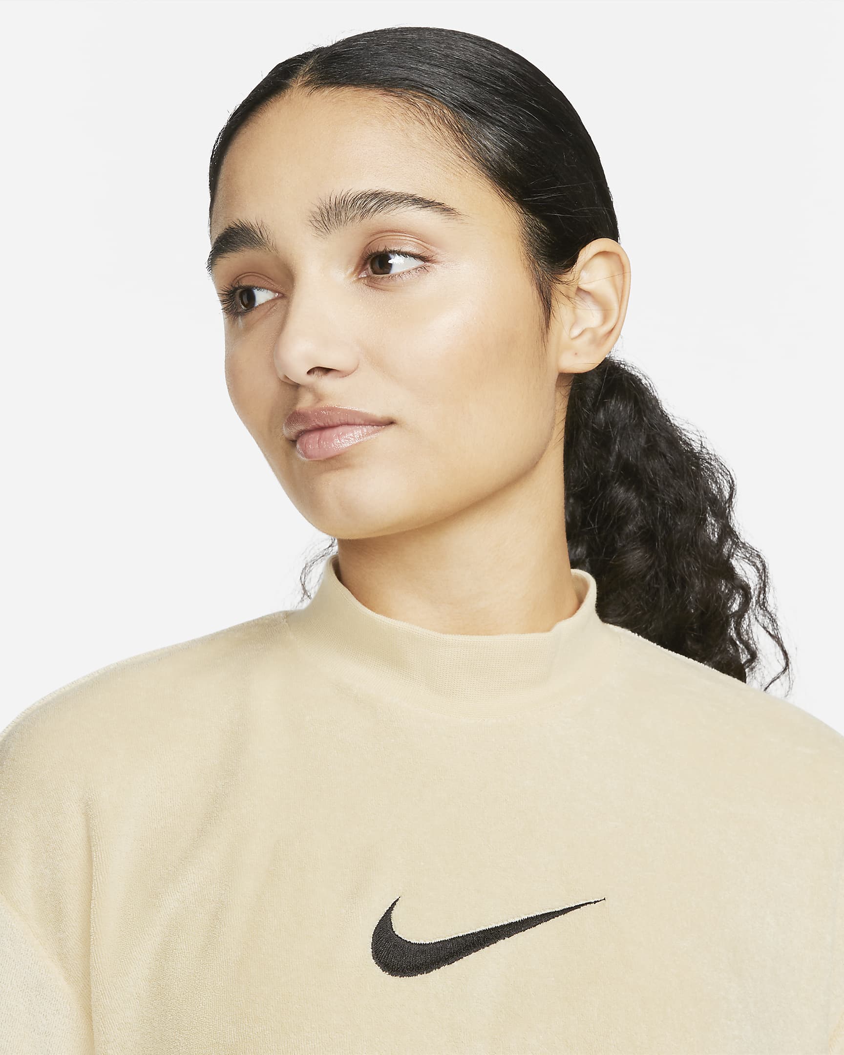 Nike Sportswear Women's Mock-Neck Short-Sleeve Terry Top. Nike AU