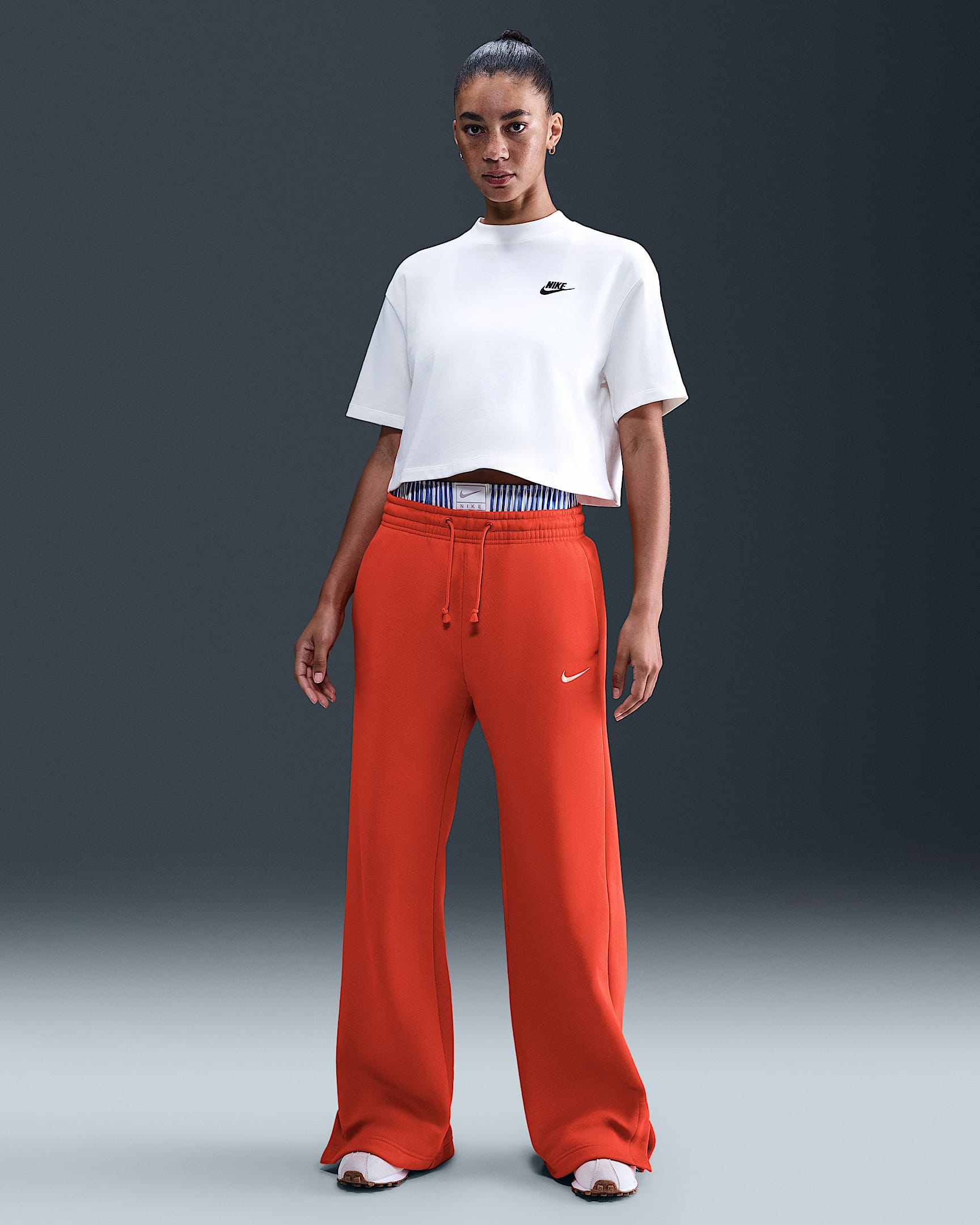 Nike Sportswear Phoenix Fleece Women's High-Waisted Wide-Leg Pants - Picante Red/Sail