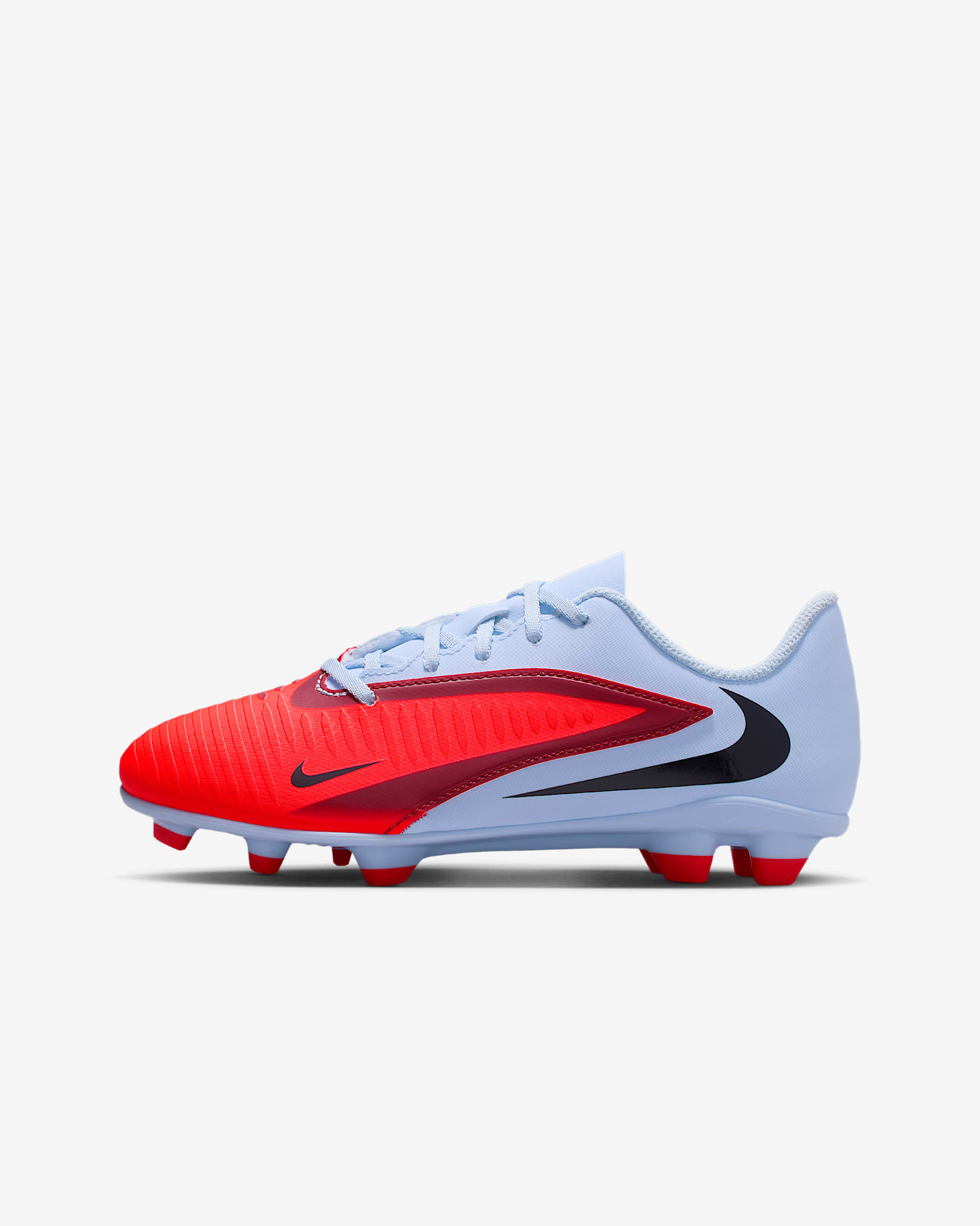 Nike Jr. Phantom 6 Low Club Big Kids' Multi-Ground Soccer Cleats - Royal Tint/Black/Bright Crimson