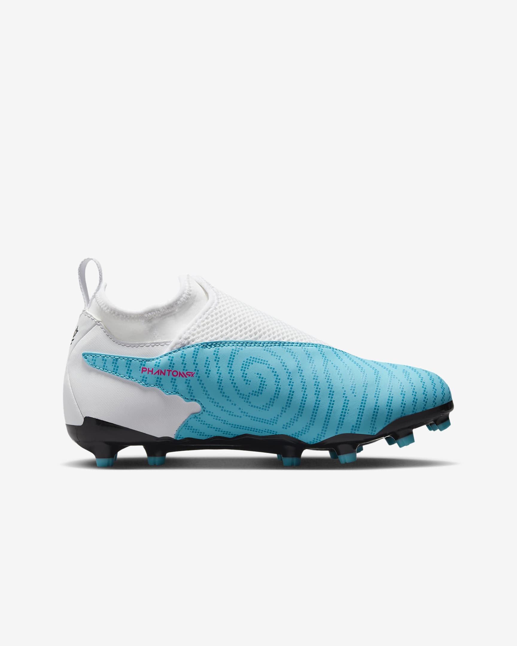 Nike Jr. Phantom GX Academy Older Kids' Multi-Ground Football Boot - Baltic Blue/White/Laser Blue/Pink Blast