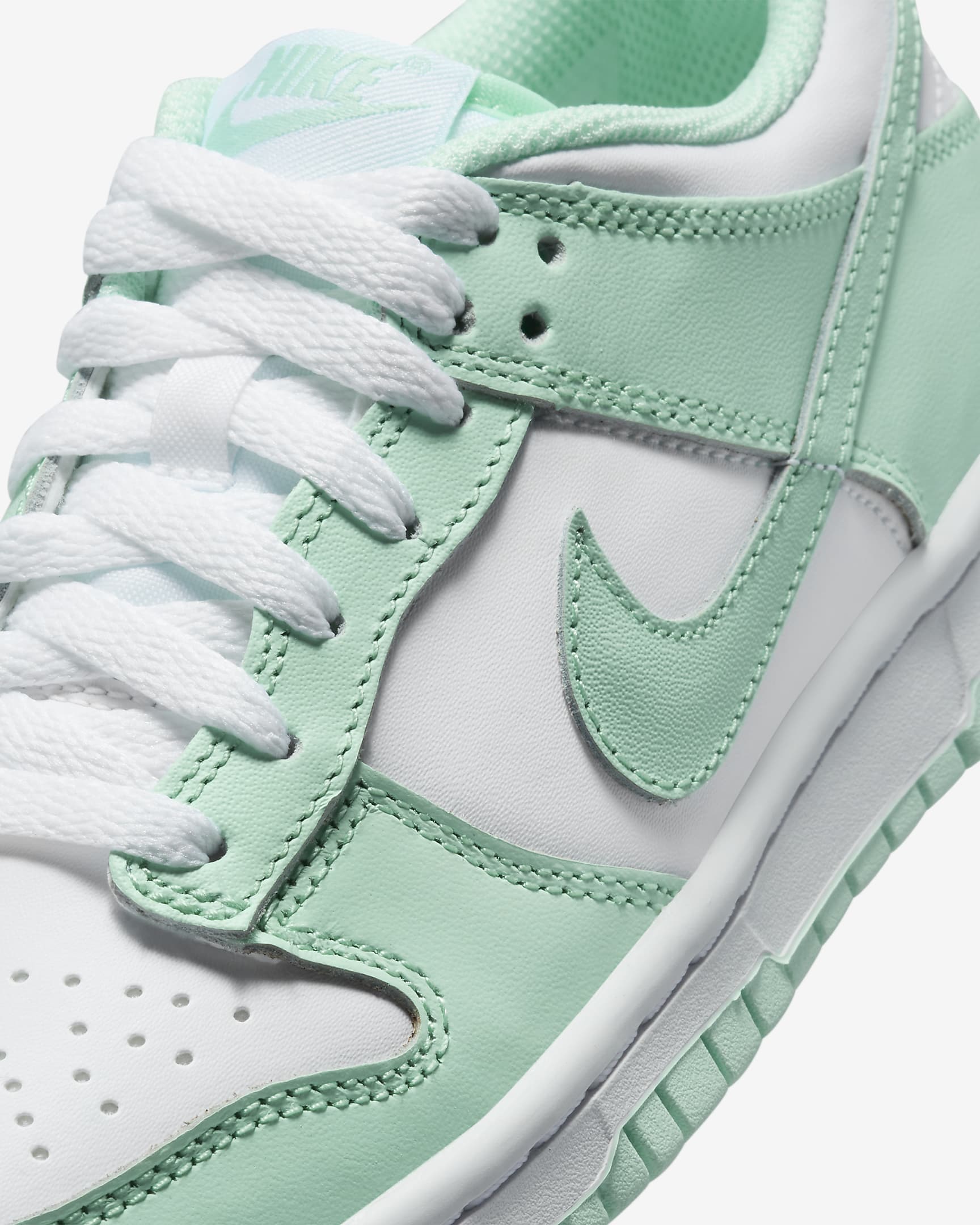 Nike Dunk Low Big Kids' Shoes - White/Mint Foam