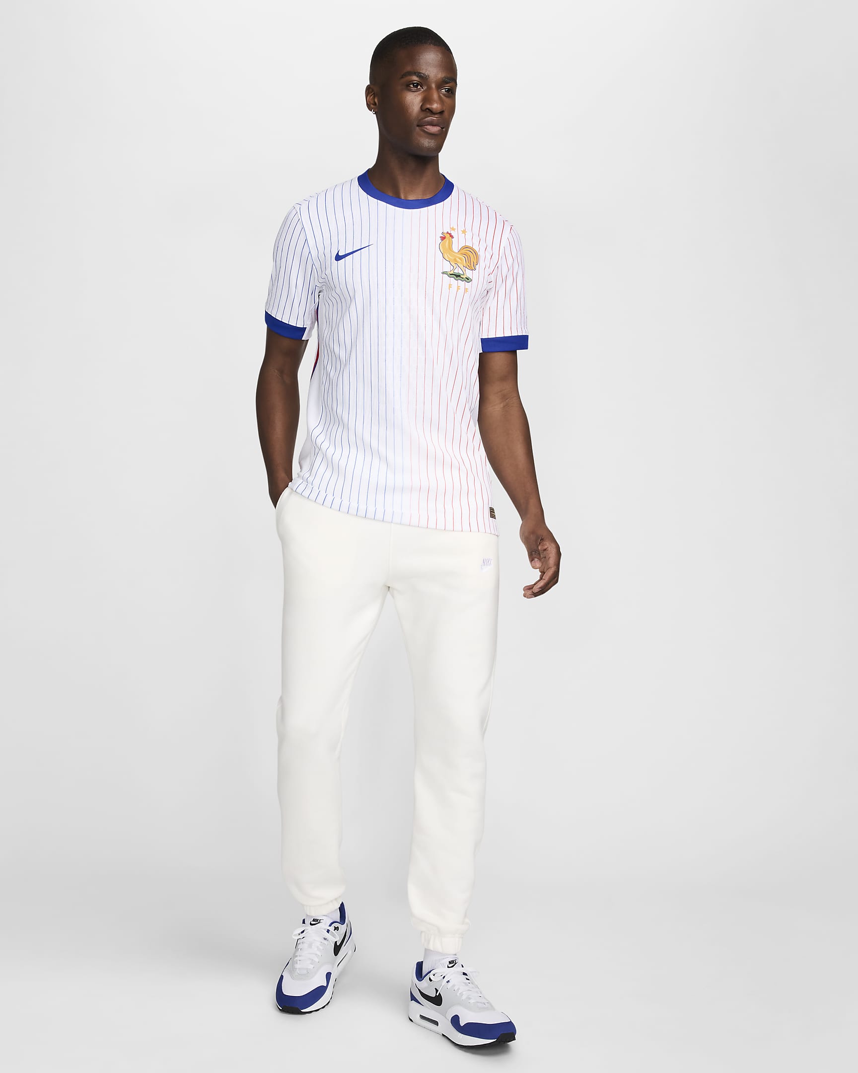 FFF (メンズ チーム) 2024/25 マッチ アウェイ メンズ ナイキ Dri-FIT ADV サッカー オーセンティック ユニフォーム - ホワイト/ブライトブルー/ユニバーシティレッド/ブライトブルー