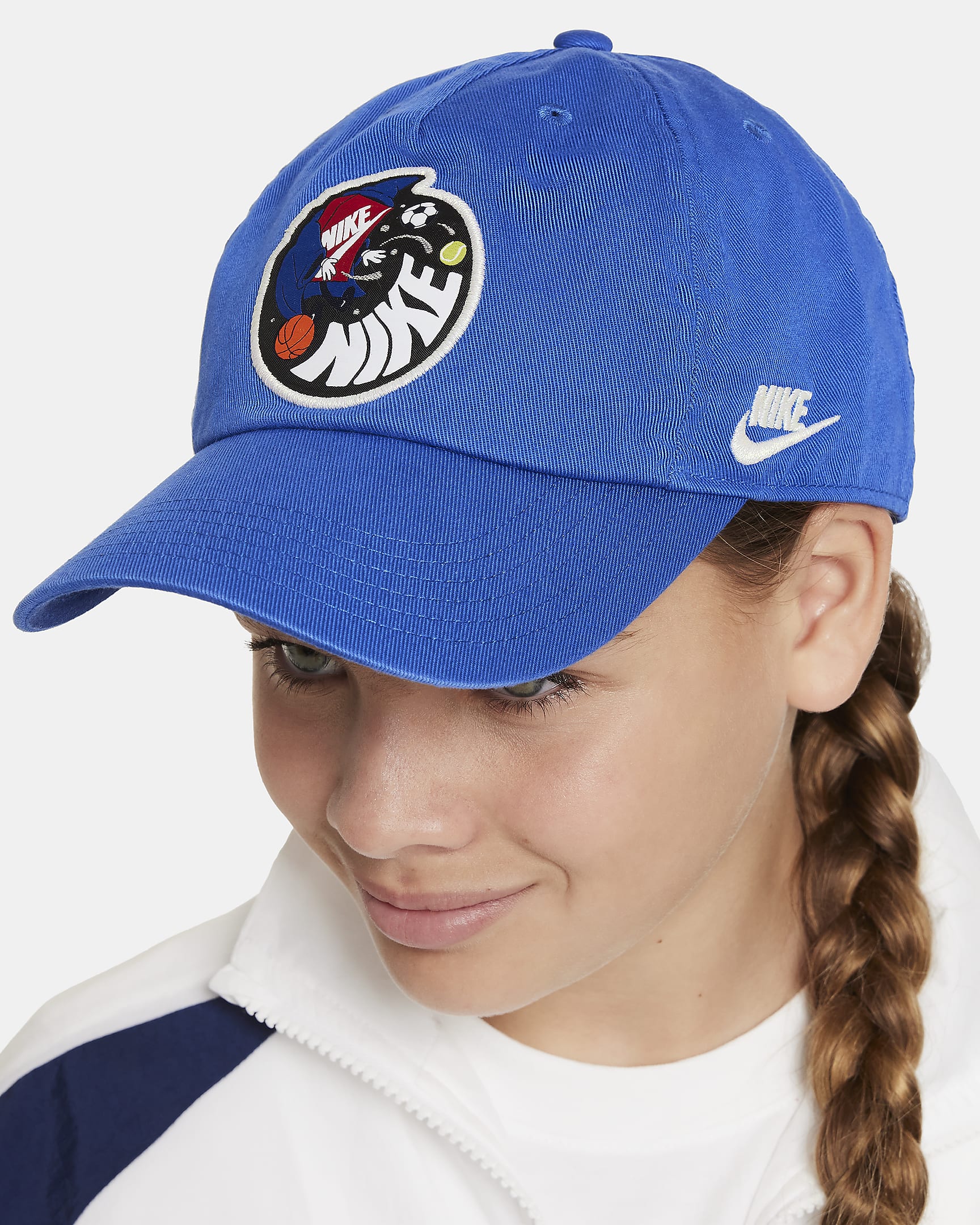 Gorra para niños talla grande Nike Club - Royal juego