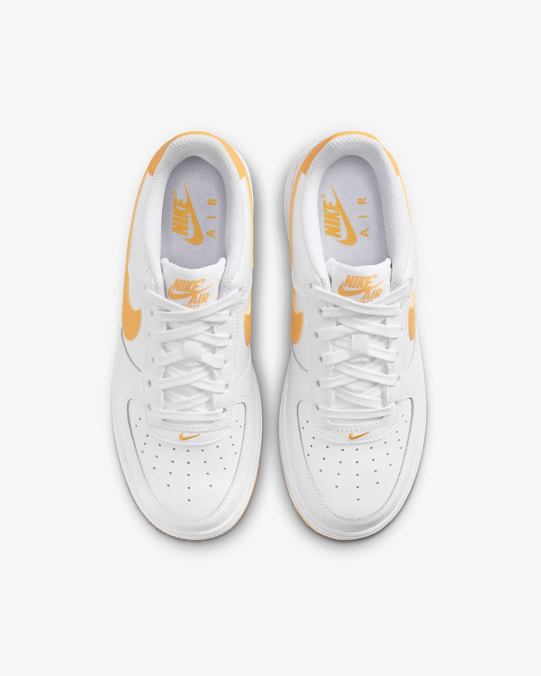 Nike Air Force 1 Older Kids' Shoes - White/White/University Gold