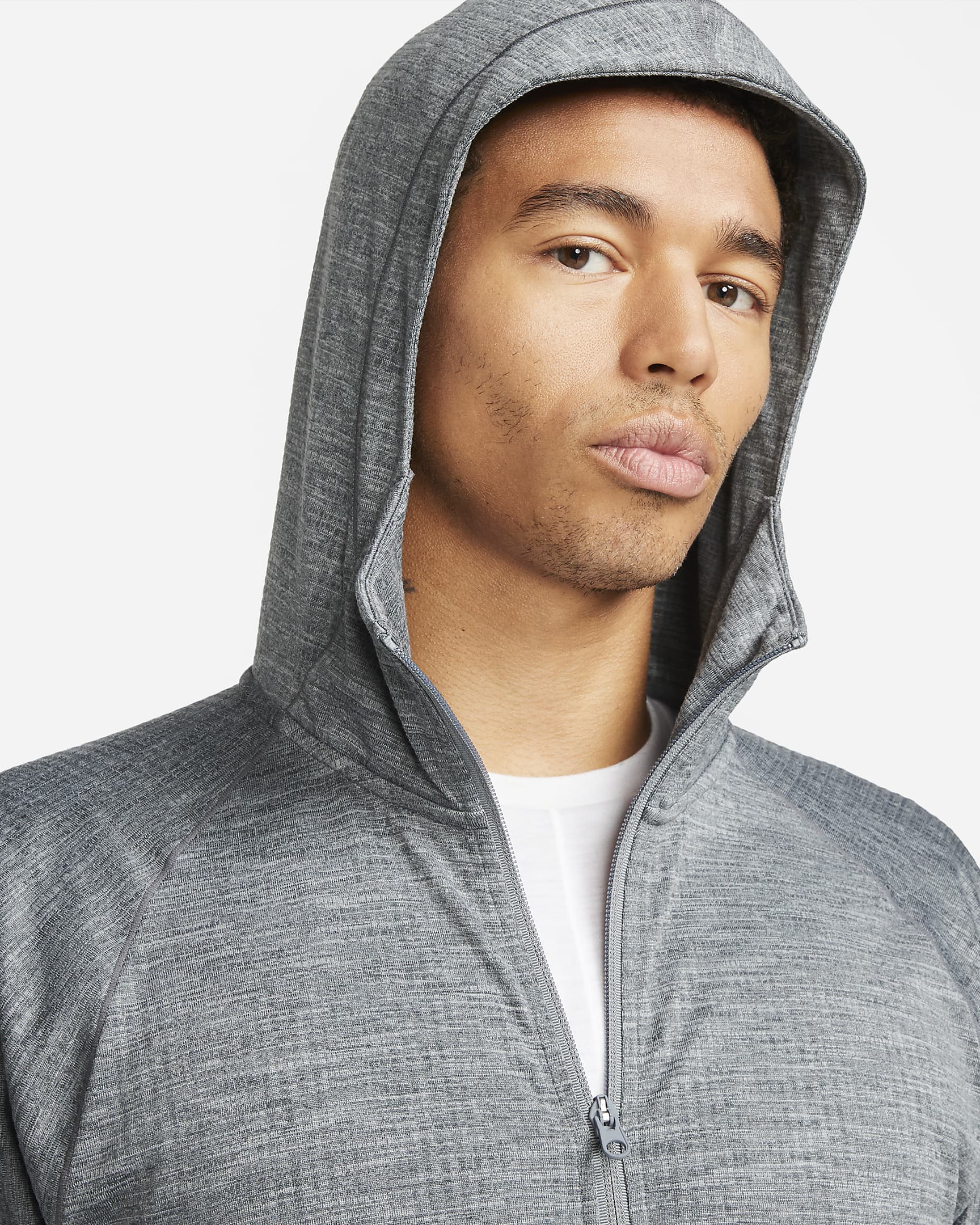 Nike Yoga Dri-FIT Men's Full-Zip Jersey Hoodie - Cool Grey/Heather/Cool Grey