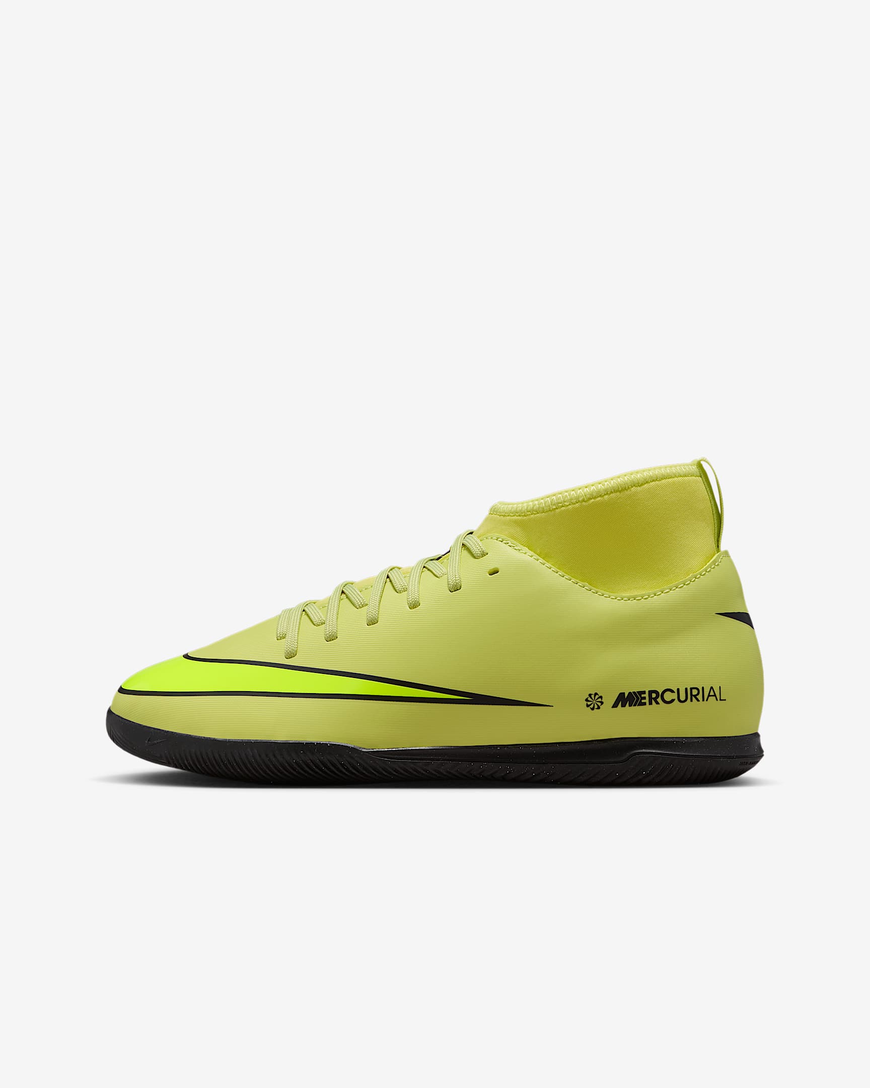 Nike Jr. Mercurial Superfly 10 Club high top zaalvoetbalschoenen voor kleuters/kids - Limelight/Hyper Crimson/Volt