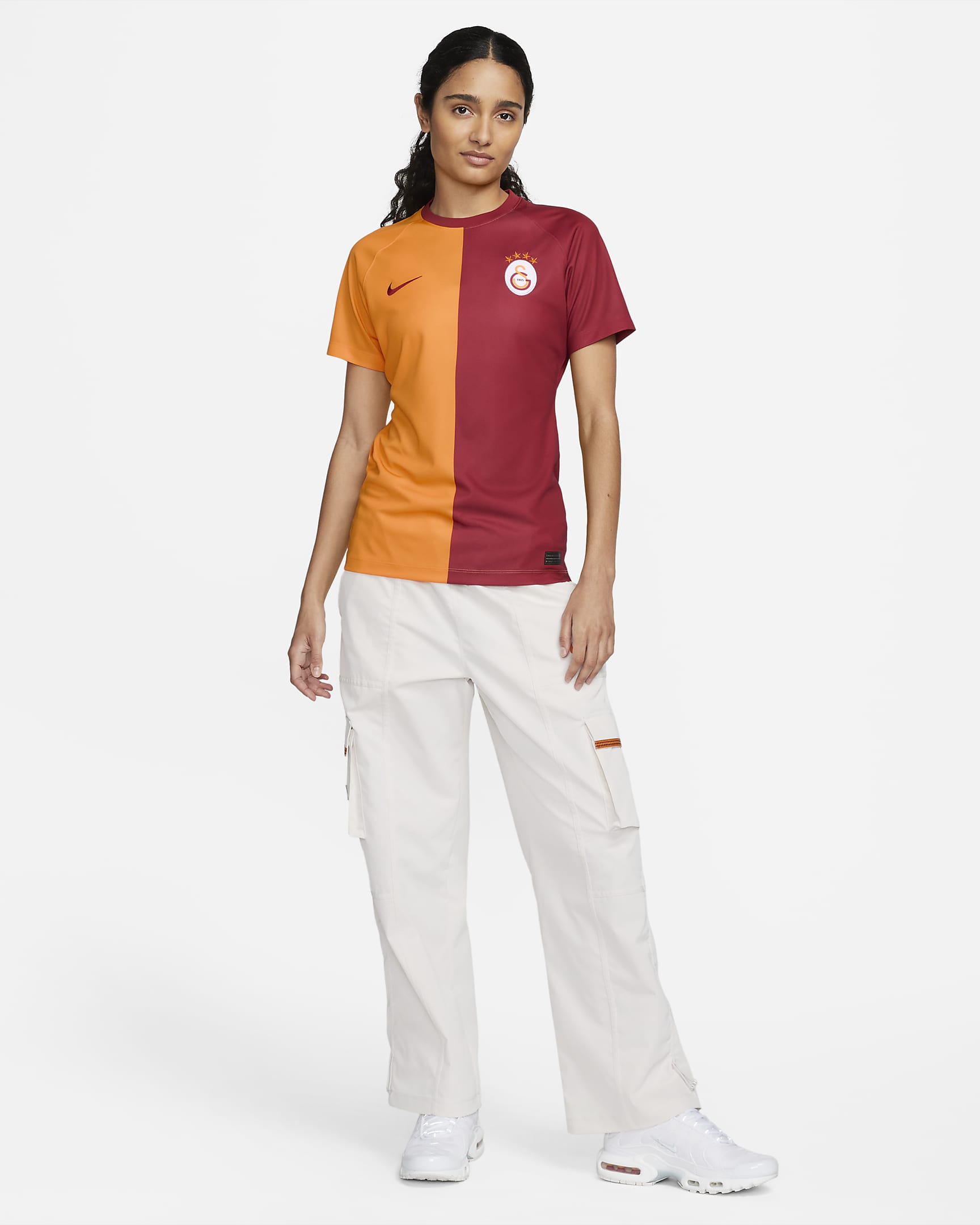 Galatasaray 2023/24 Home Women's Nike Dri-FIT Short-Sleeve Football Top - Vivid Orange/Pepper Red/Pepper Red