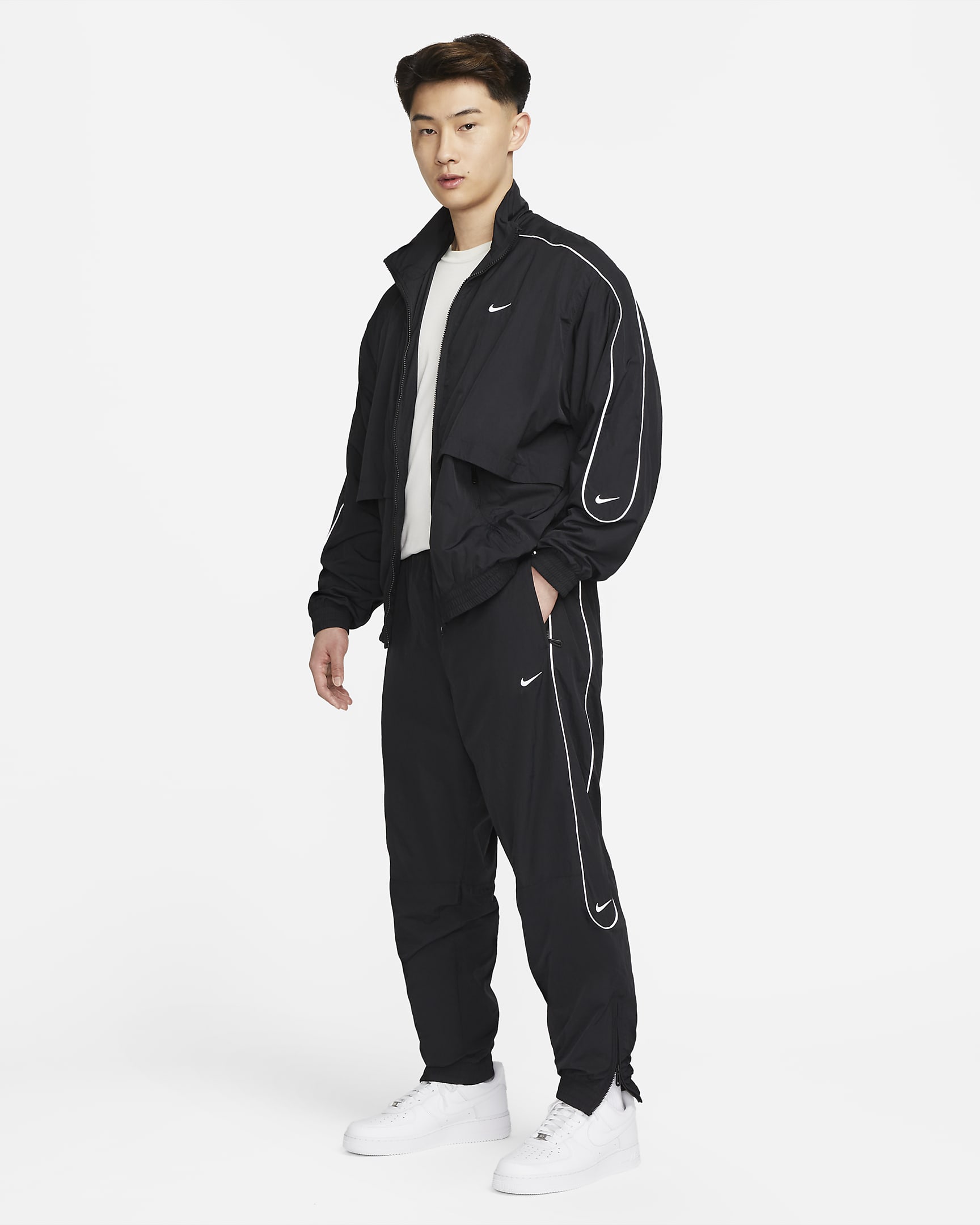 Nike Solo Swoosh Men's Tracksuit Bottoms - Black/White